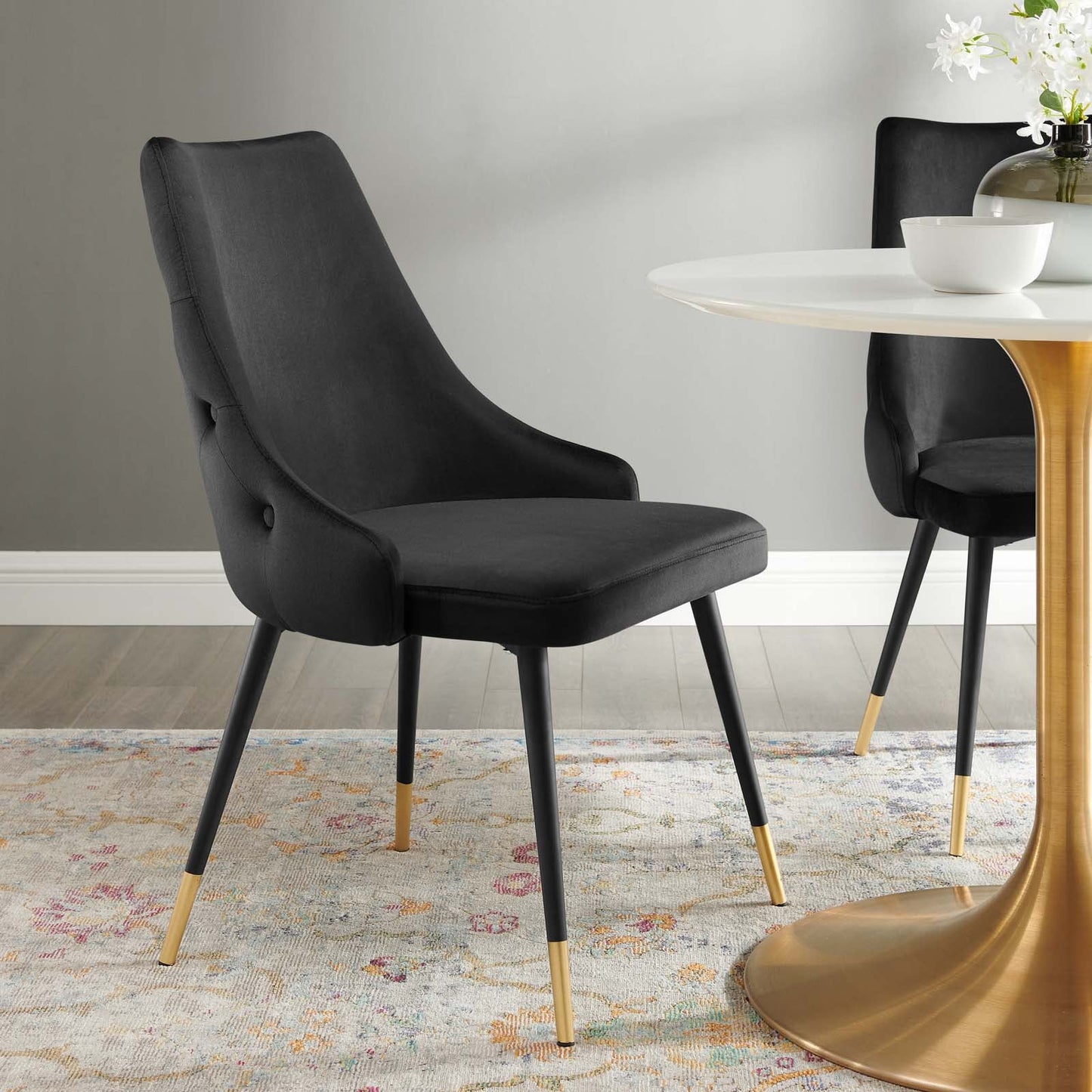 Adorn Tufted Performance Velvet Dining Side Chair A Perfect Blend of Vintage Modern Style and Luxurious Comfort for Elegant Dining Spaces