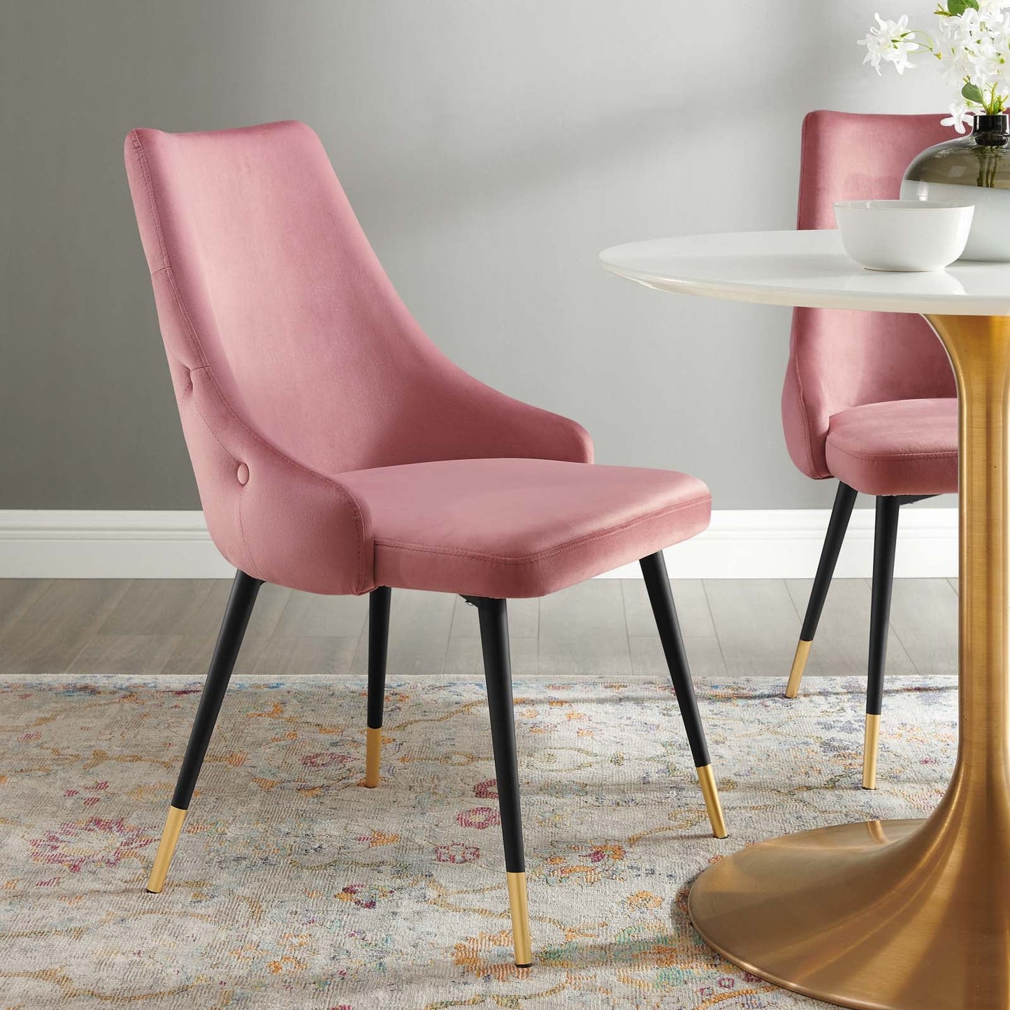 Adorn Tufted Performance Velvet Dining Side Chair A Perfect Blend of Vintage Modern Style and Luxurious Comfort for Elegant Dining Spaces