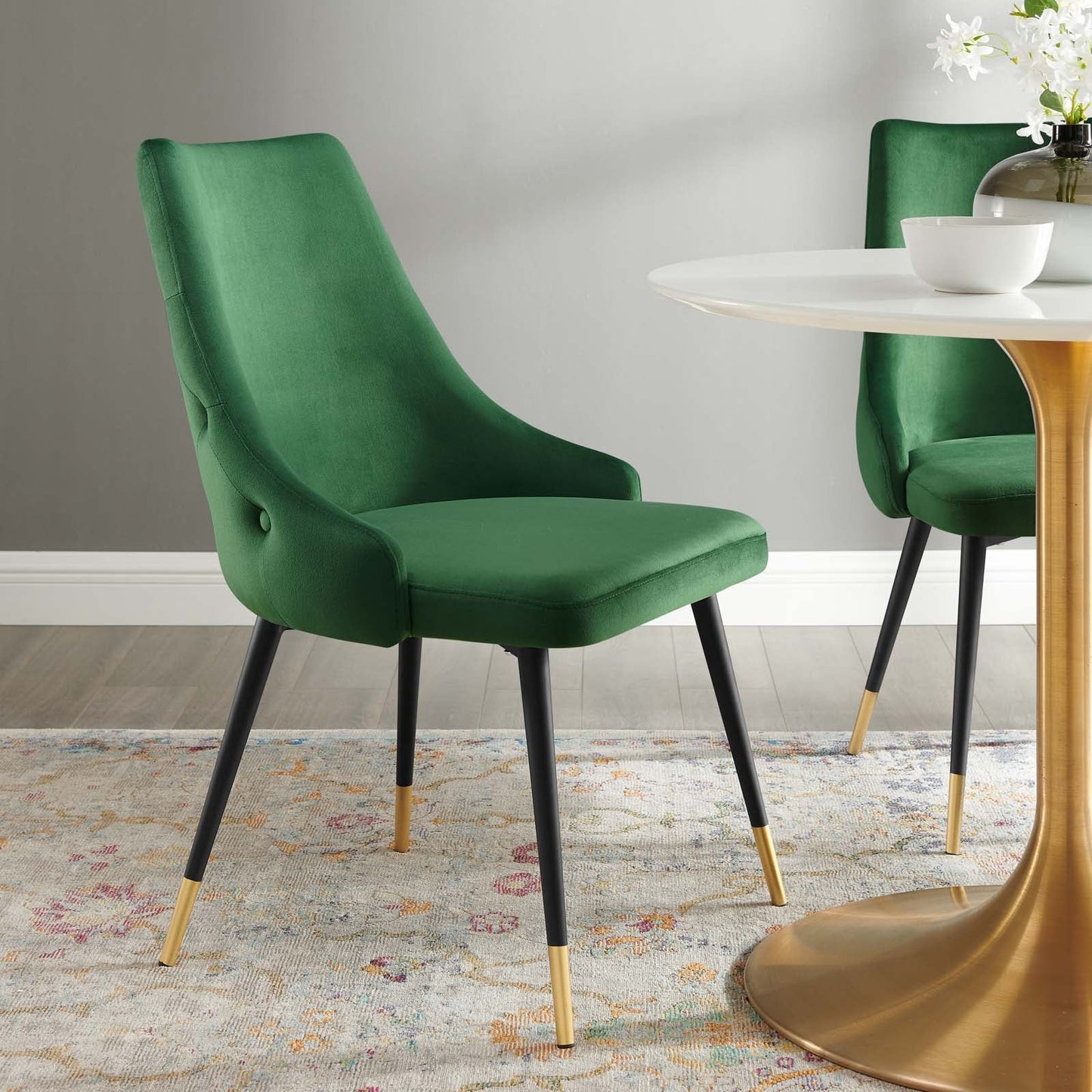 Adorn Tufted Performance Velvet Dining Side Chair A Perfect Blend of Vintage Modern Style and Luxurious Comfort for Elegant Dining Spaces
