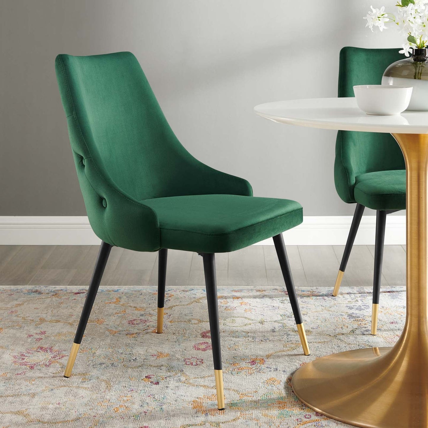Adorn Tufted Performance Velvet Dining Side Chair A Perfect Blend of Vintage Modern Style and Luxurious Comfort for Elegant Dining Spaces