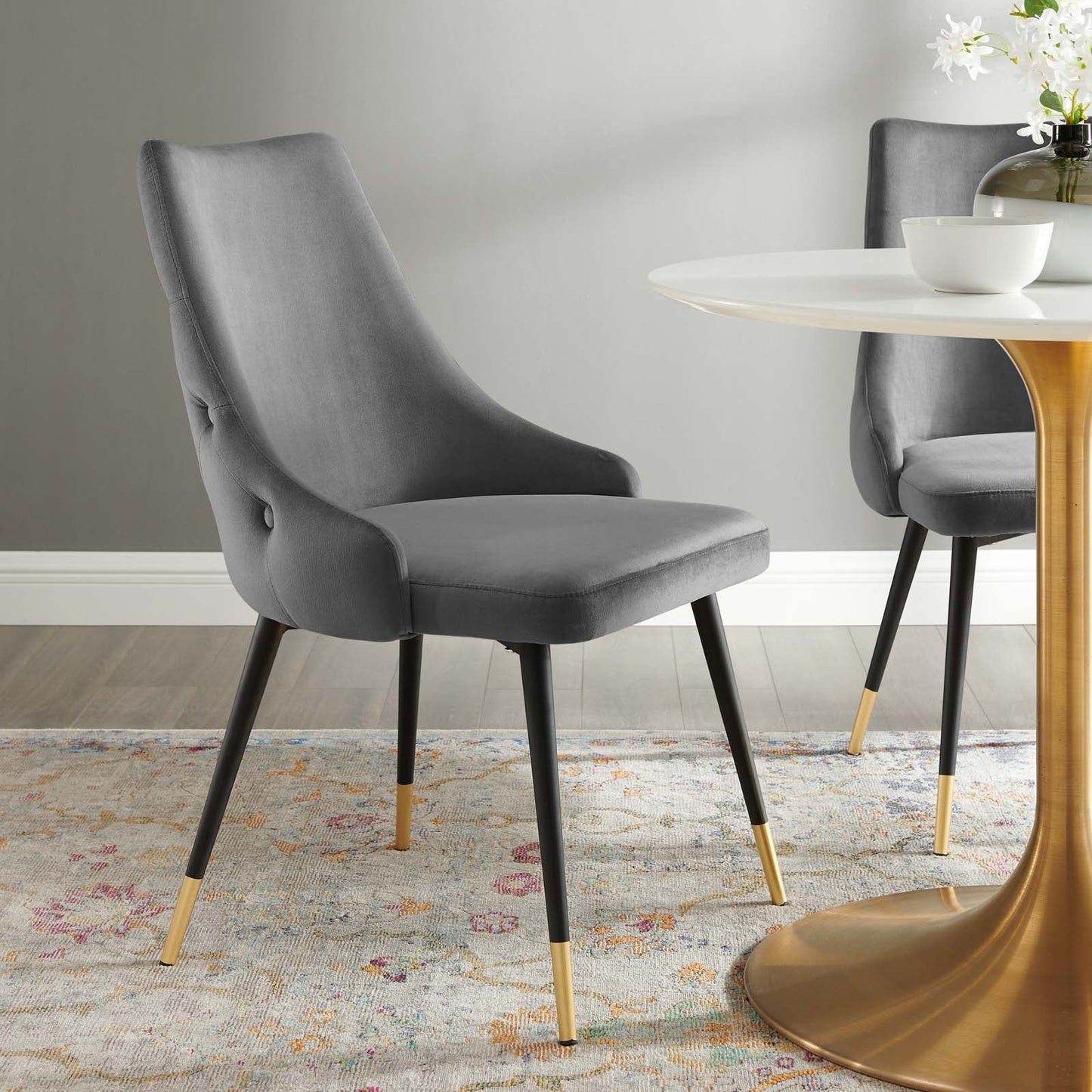 Adorn Tufted Performance Velvet Dining Side Chair A Perfect Blend of Vintage Modern Style and Luxurious Comfort for Elegant Dining Spaces