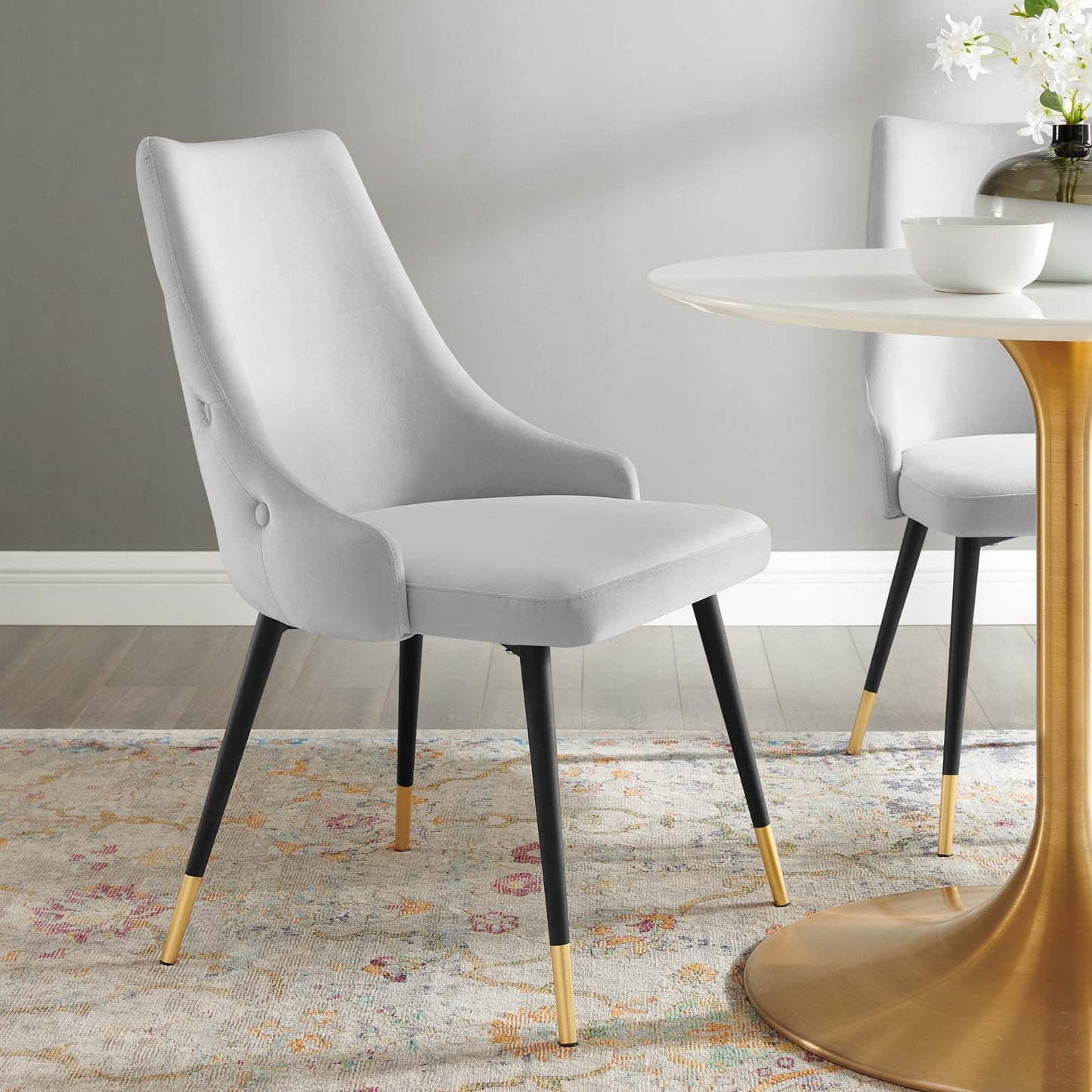 Adorn Tufted Performance Velvet Dining Side Chair A Perfect Blend of Vintage Modern Style and Luxurious Comfort for Elegant Dining Spaces