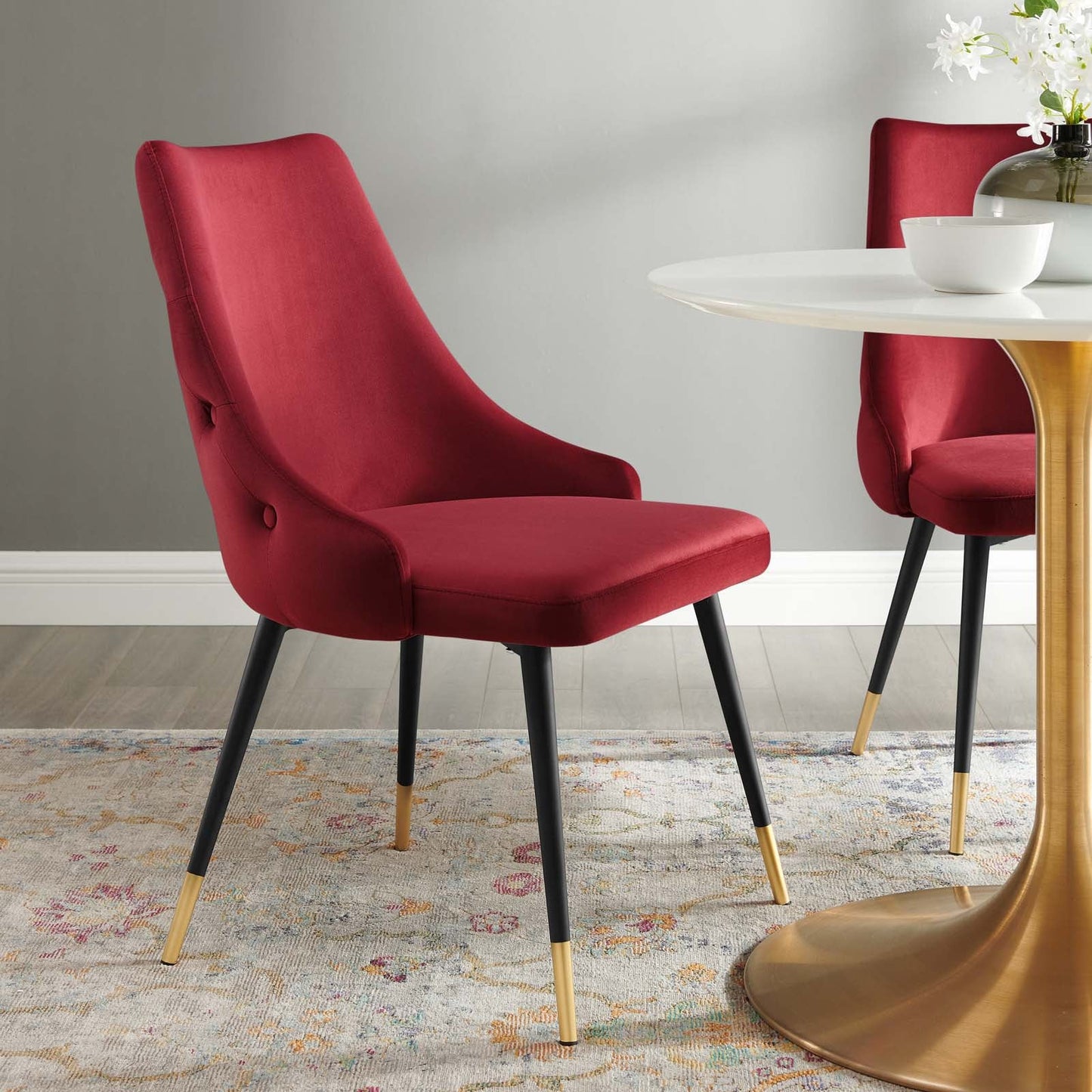 Adorn Tufted Performance Velvet Dining Side Chair A Perfect Blend of Vintage Modern Style and Luxurious Comfort for Elegant Dining Spaces