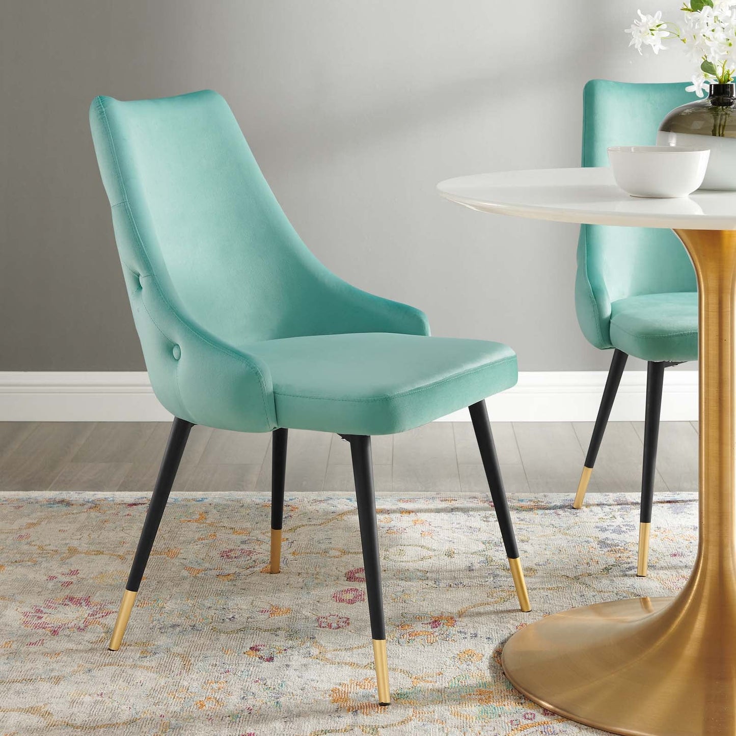 Adorn Tufted Performance Velvet Dining Side Chair A Perfect Blend of Vintage Modern Style and Luxurious Comfort for Elegant Dining Spaces