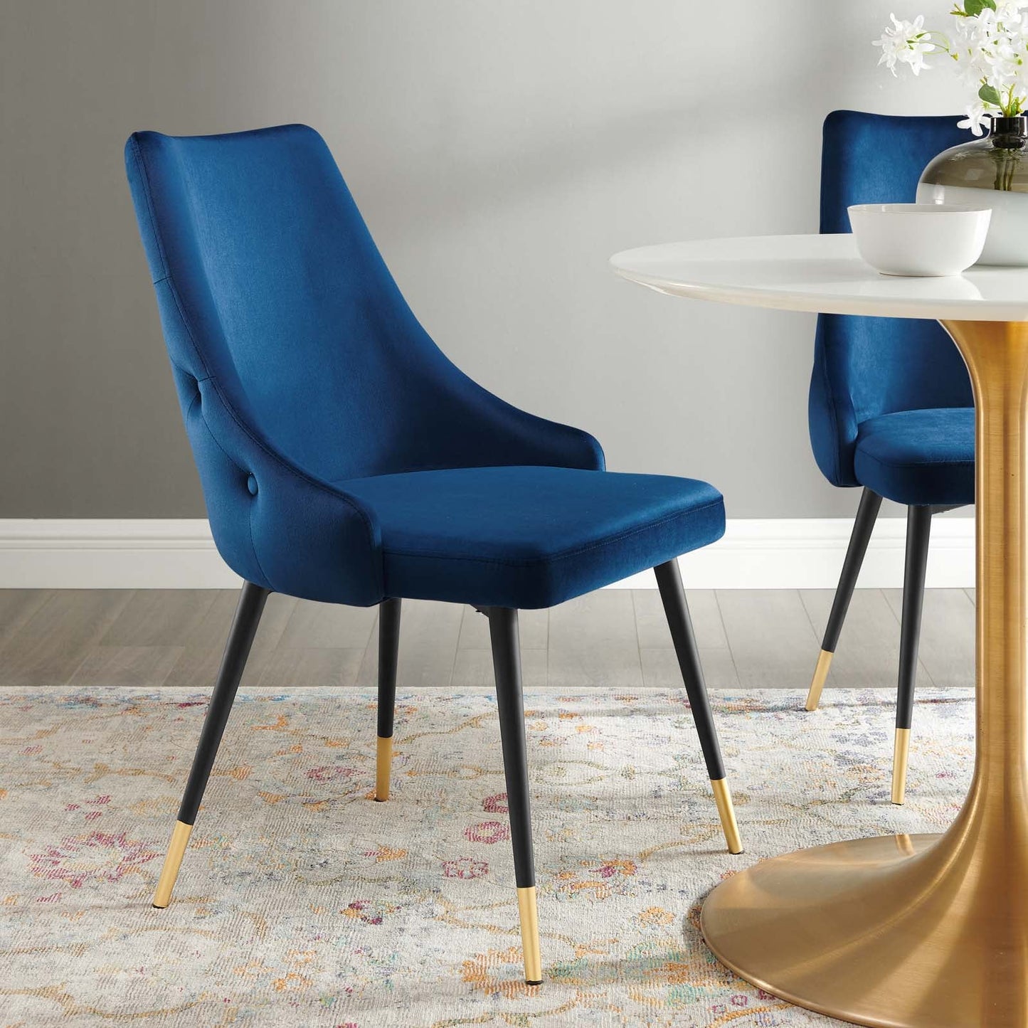Adorn Tufted Performance Velvet Dining Side Chair A Perfect Blend of Vintage Modern Style and Luxurious Comfort for Elegant Dining Spaces
