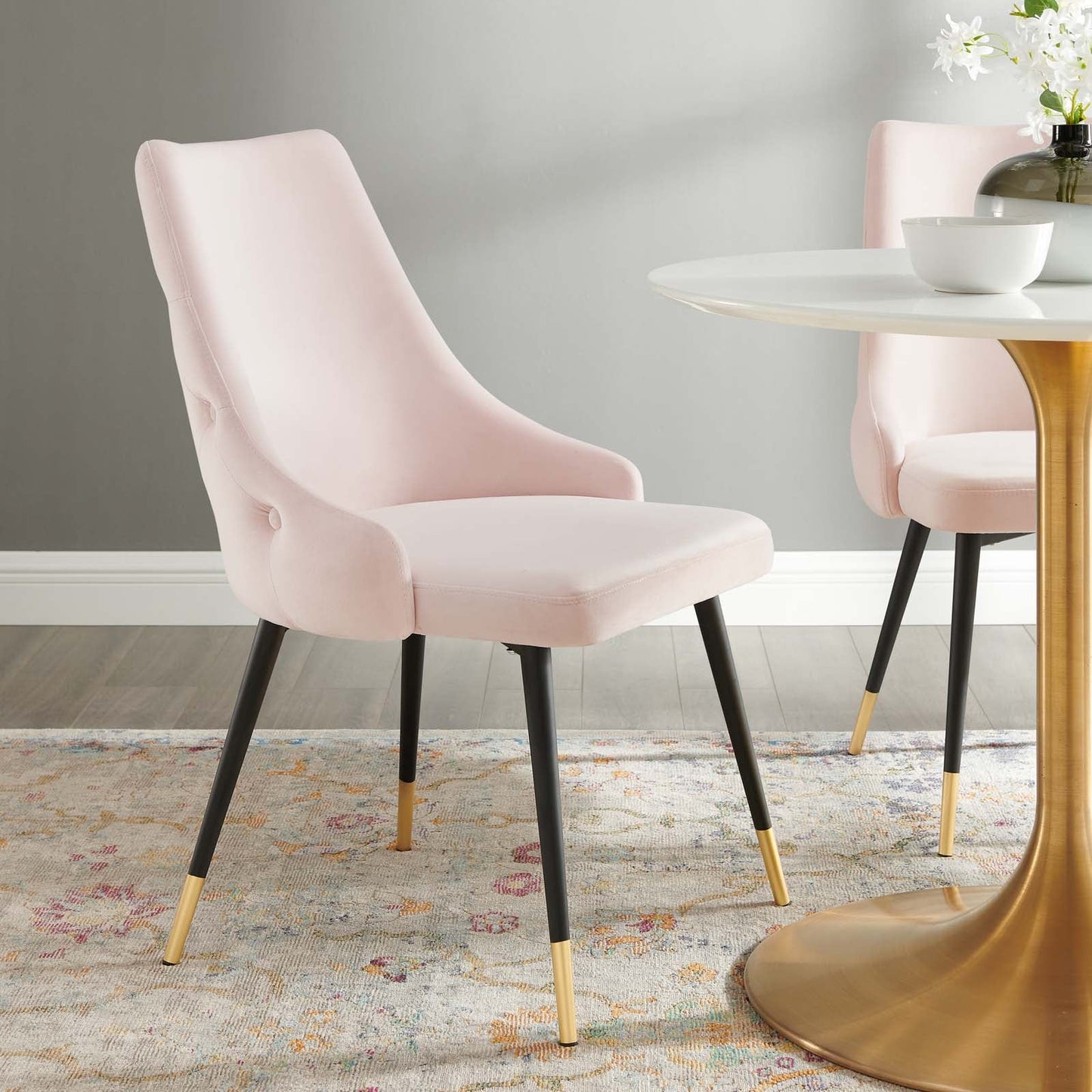 Adorn Tufted Performance Velvet Dining Side Chair A Perfect Blend of Vintage Modern Style and Luxurious Comfort for Elegant Dining Spaces