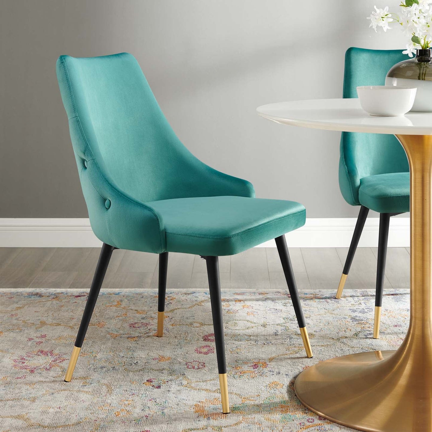 Adorn Tufted Performance Velvet Dining Side Chair A Perfect Blend of Vintage Modern Style and Luxurious Comfort for Elegant Dining Spaces