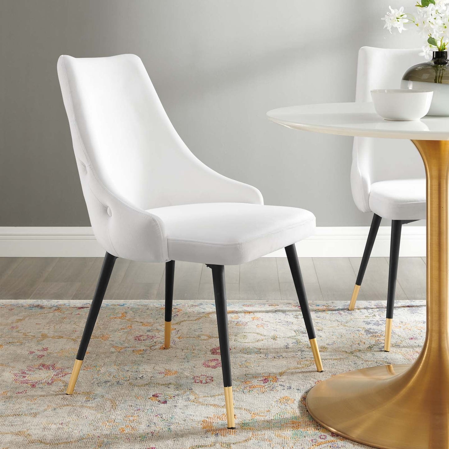 Adorn Tufted Performance Velvet Dining Side Chair A Perfect Blend of Vintage Modern Style and Luxurious Comfort for Elegant Dining Spaces