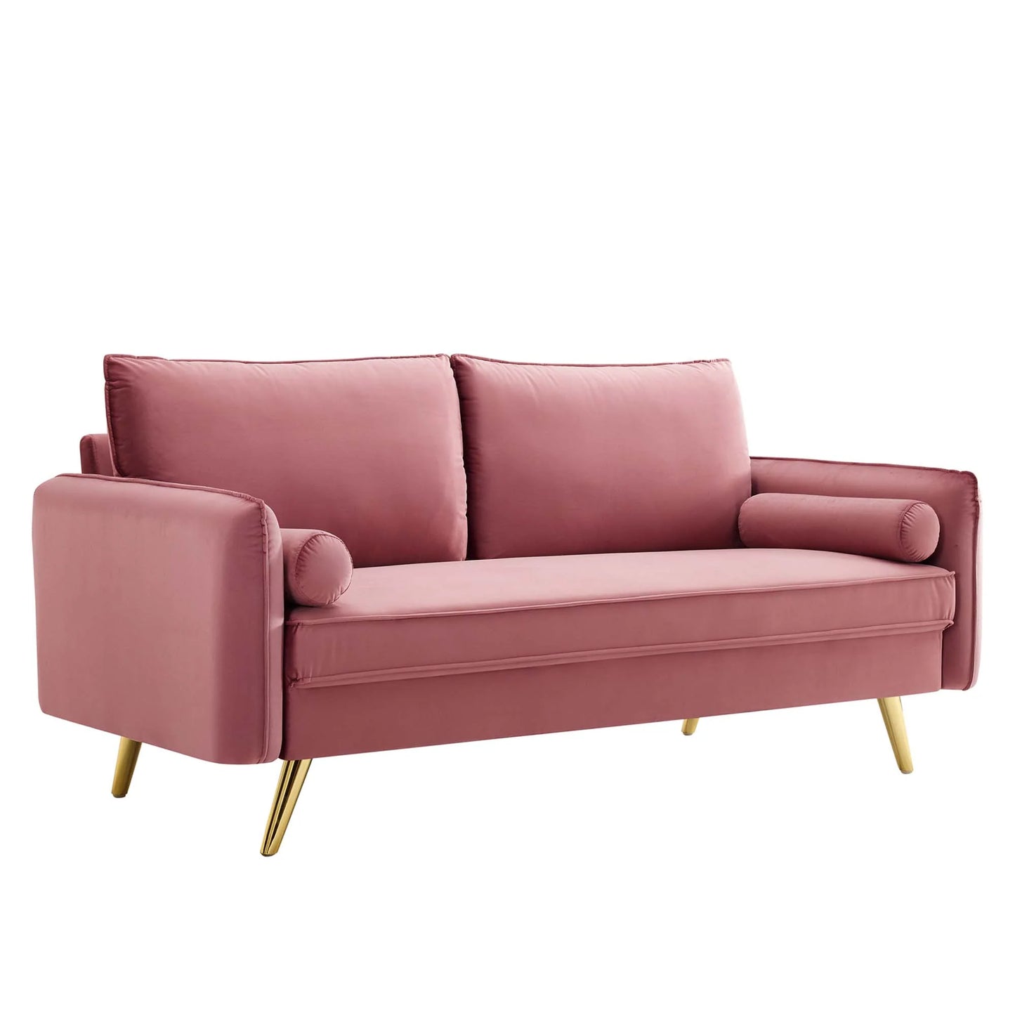 Revive Performance Velvet Sofa in Dusty Rose - Luxurious and Comfortable Seating with a Soft, Elegant Hue for Modern Interiors