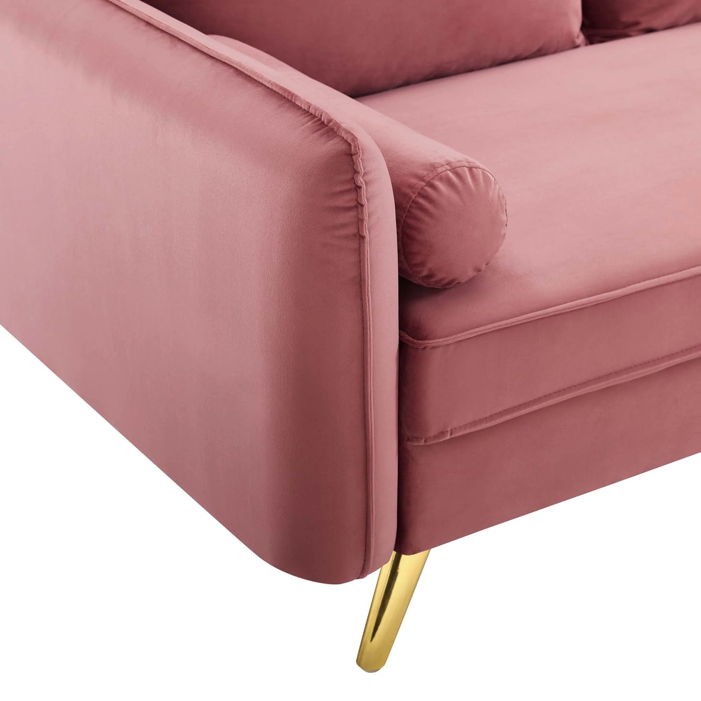 Revive Performance Velvet Sofa in Dusty Rose - Luxurious and Comfortable Seating with a Soft, Elegant Hue for Modern Interiors