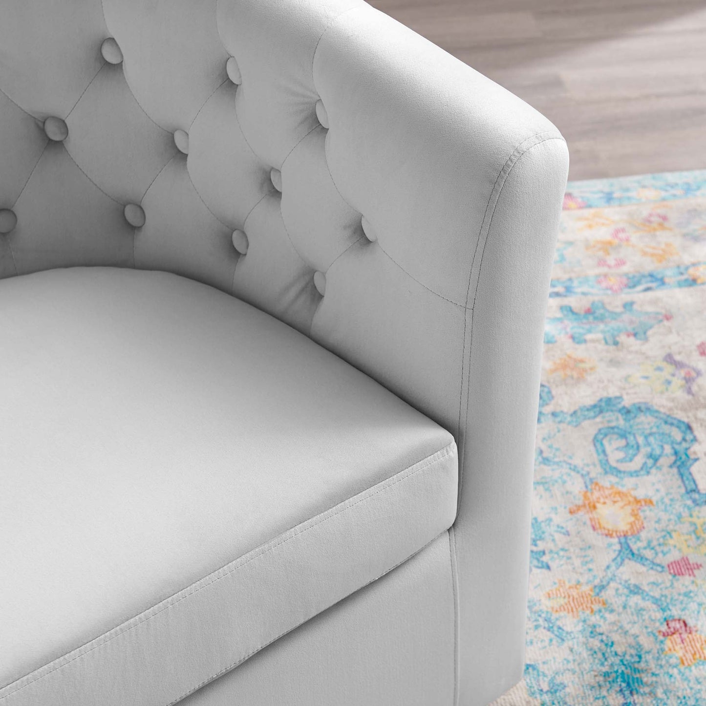 Prospect Tufted Performance Velvet Swivel Armchair - Elegant and Comfortable Seating with a Stylish Swivel Design for Modern Interiors