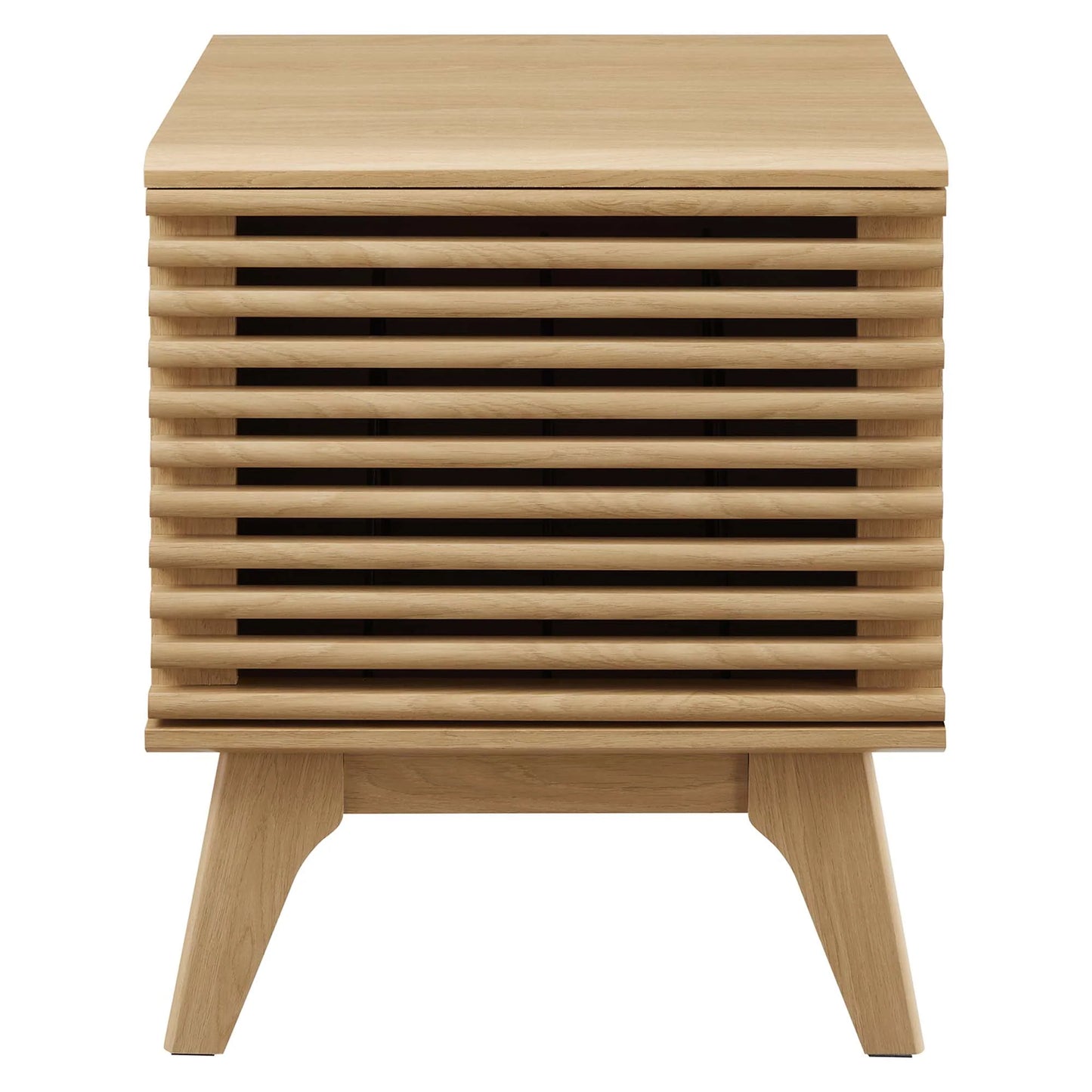 Render Vinyl Record Display Stand - Mid-Century Modern LP Storage & Turntable Console