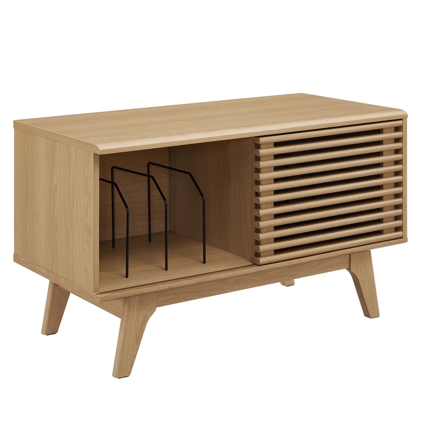 Render Vinyl Record Display Stand - Modern LP Storage & Turntable Console