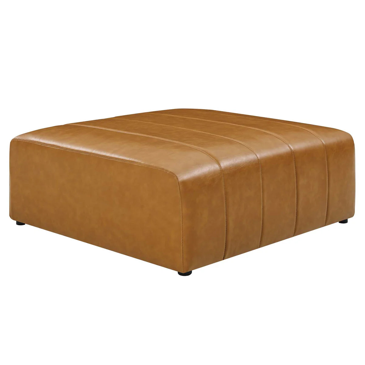 Bartlett Vegan Leather Ottoman in Tan – Stylish and Versatile Accent Piece with Eco-Friendly Appeal for Modern Interiors