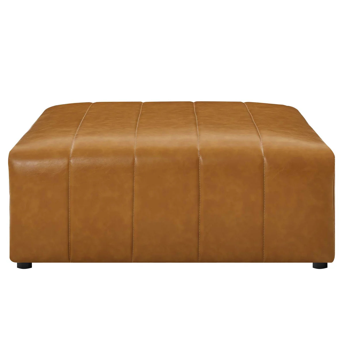 Bartlett Vegan Leather Ottoman in Tan – Stylish and Versatile Accent Piece with Eco-Friendly Appeal for Modern Interiors