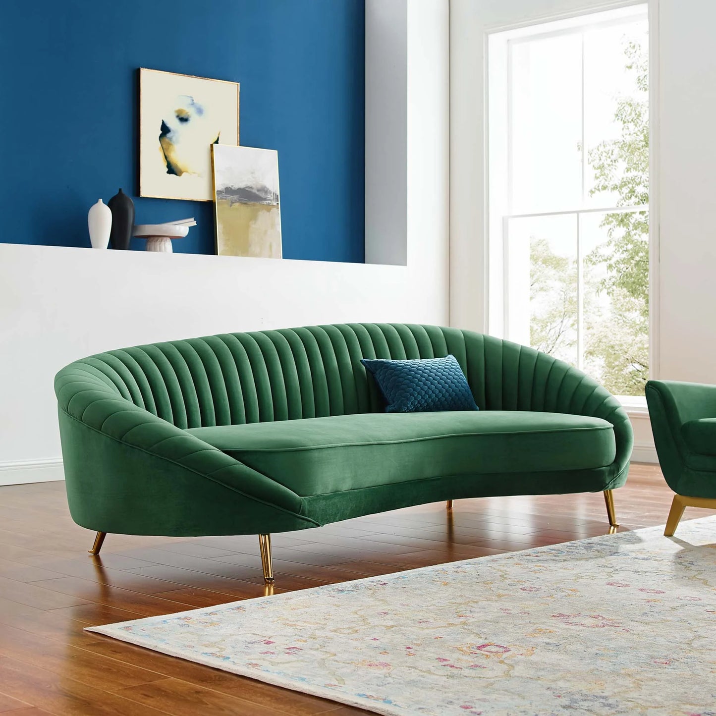 Camber Channel Tufted Performance Velvet Sofa - Stylish and Comfortable Seating with a Luxurious Velvet Finish for Modern Living Rooms