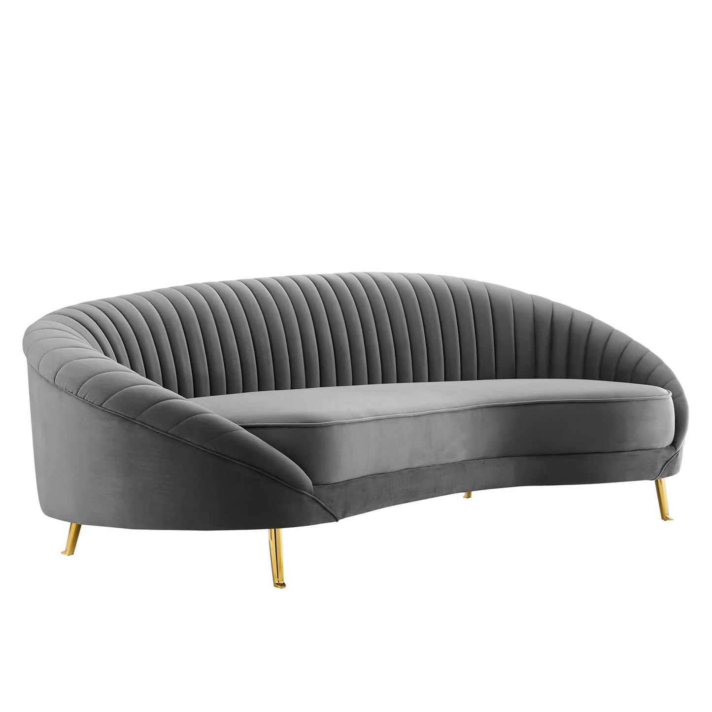 Camber Channel Tufted Performance Velvet Sofa - Stylish and Comfortable Seating with a Luxurious Velvet Finish for Modern Living Rooms