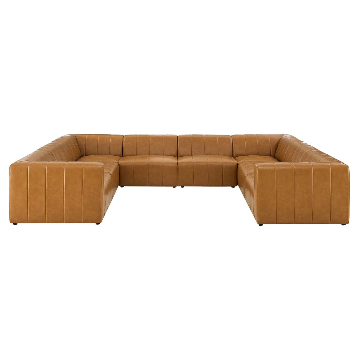 Bartlett 8-Piece Vegan Leather Sectional Sofa in Tan