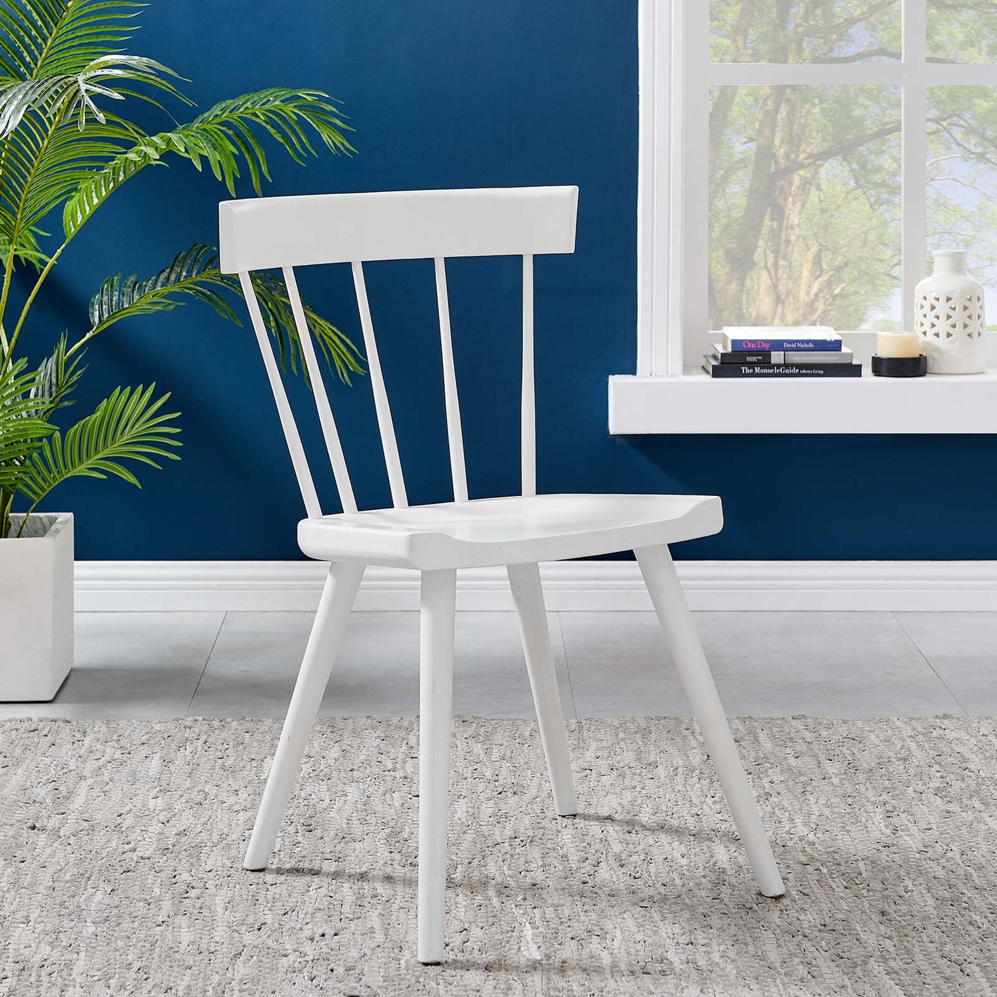 Sutter Wood Dining Side Chair - Modern Farmhouse Design, Durable Elm Frame, and Spindle Detail