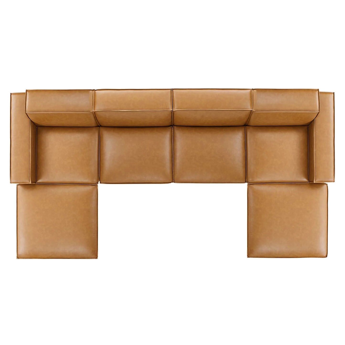 Restore 6-Piece Vegan Leather Sectional Sofa in Tan - Modern and Eco-Friendly Seating for Spacious Living Rooms