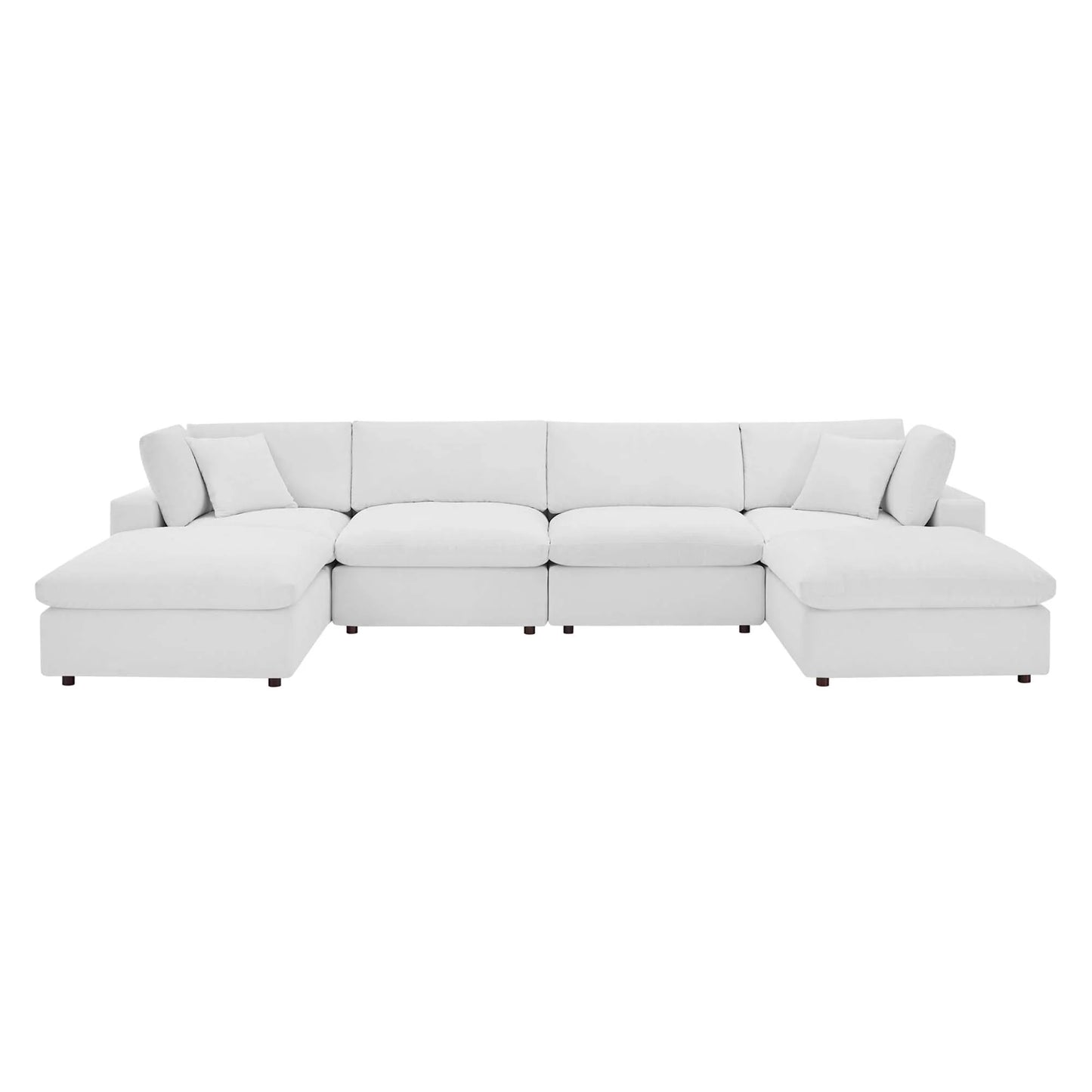 Commix 6-Piece Down-Filled Overstuffed Performance Velvet Sectional Sofa β Spacious, Luxurious Comfort with a Stylish Modern Design