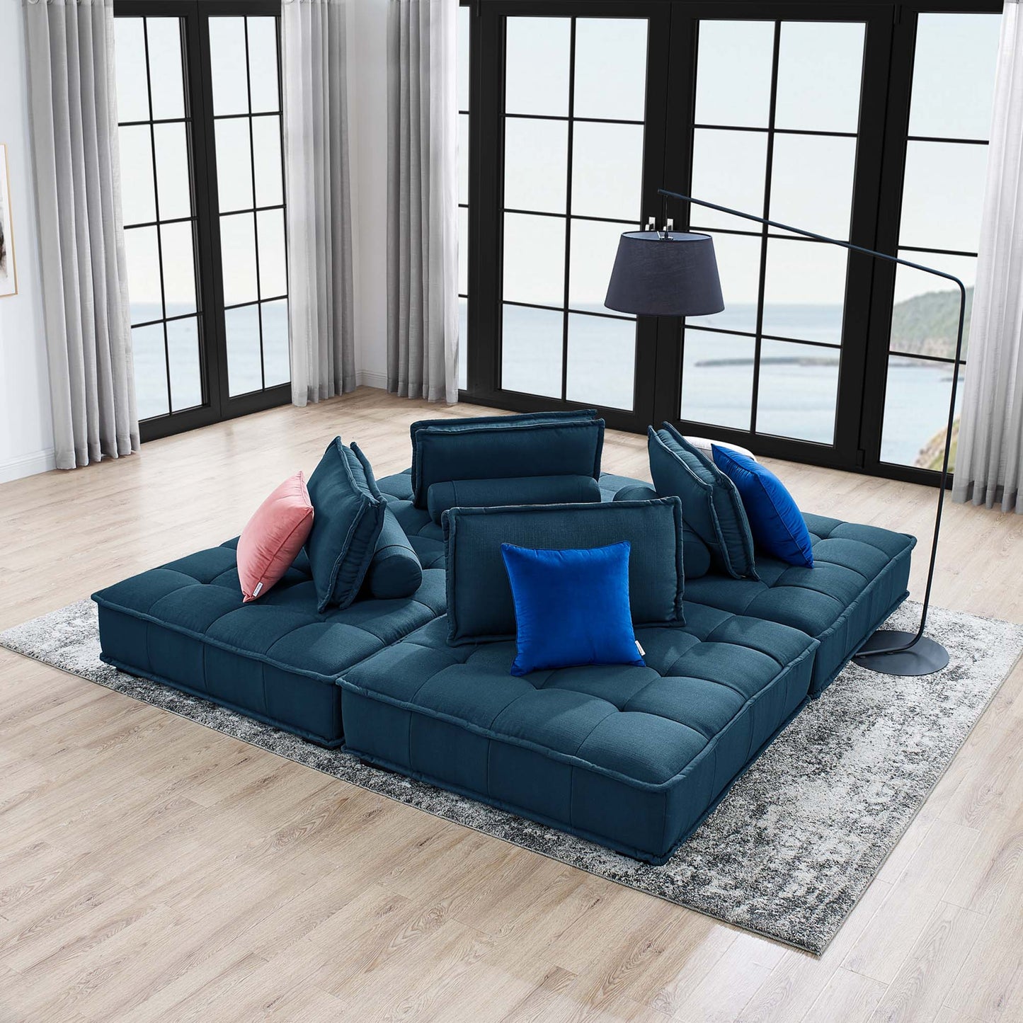 Saunter 4-Piece Tufted Fabric Sectional Sofa – Effortless Lounge Meets Elevated Design