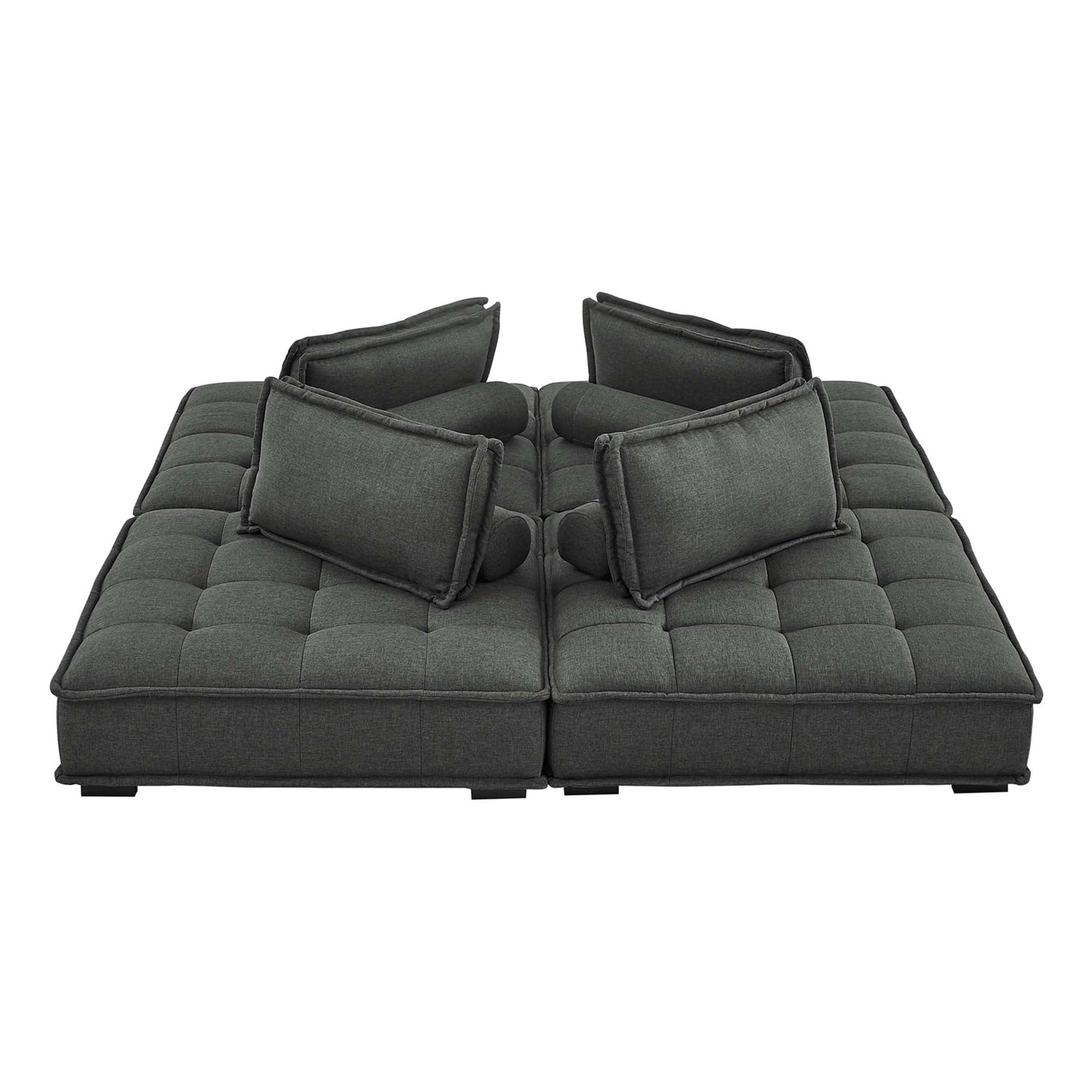 Saunter 4-Piece Tufted Fabric Sectional Sofa – Effortless Lounge Meets Elevated Design