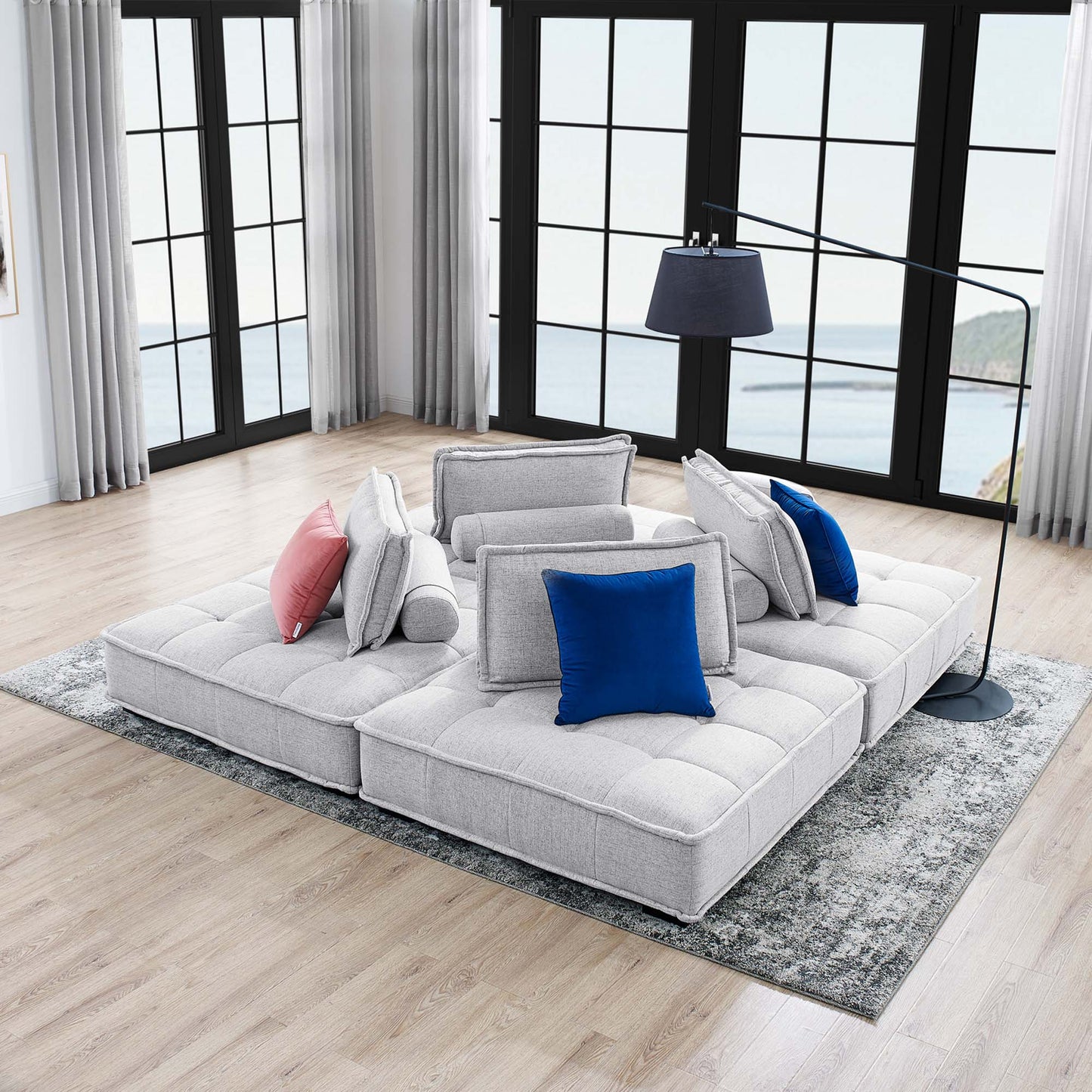 Saunter 4-Piece Tufted Fabric Sectional Sofa – Effortless Lounge Meets Elevated Design