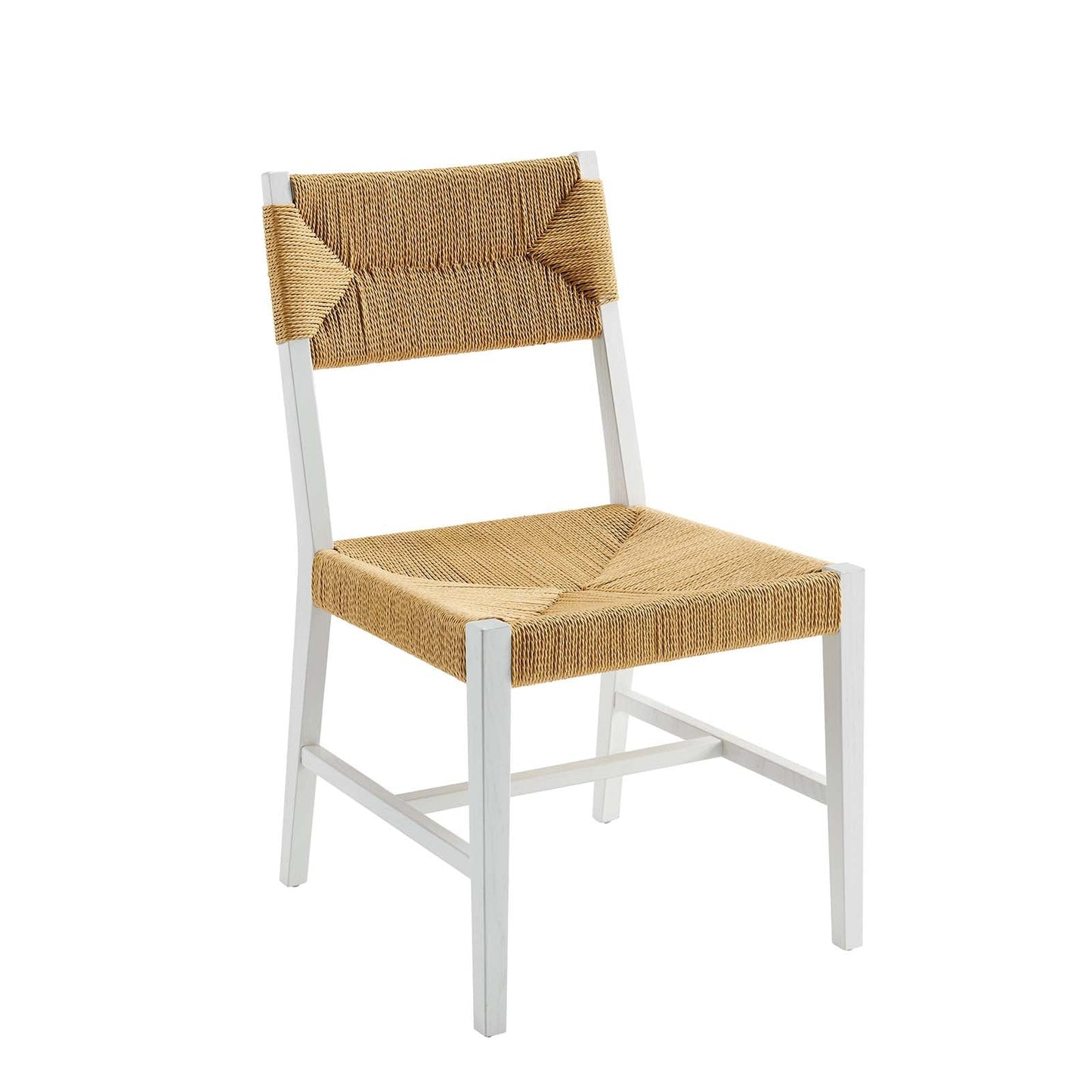 Bodie Modern Farmhouse Dining Chair - Woven Paper Rope and Durable Elm Wood Frame for Stylish Seating