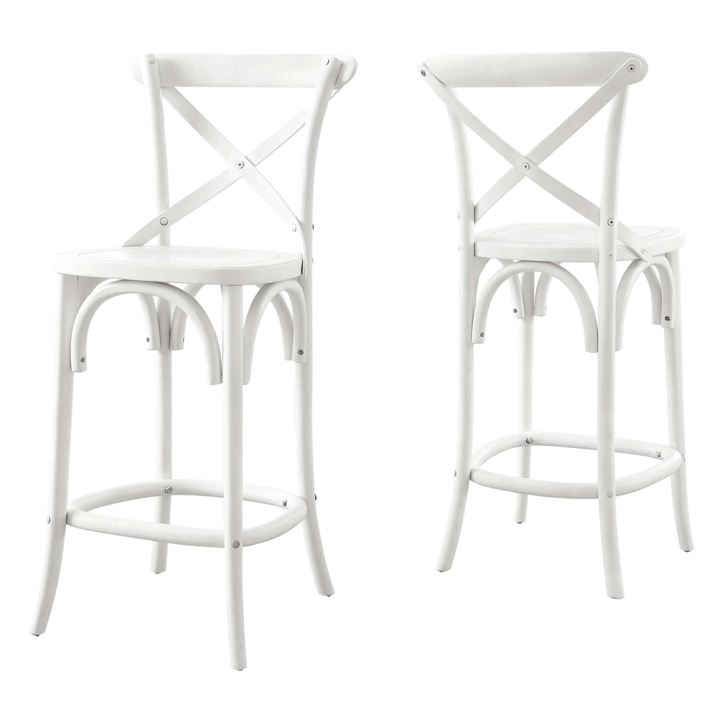Gear Counter Stool - Modern Farmhouse Design with Sturdy Elm Wood and X-Brace Back for Enhanced Comfort
