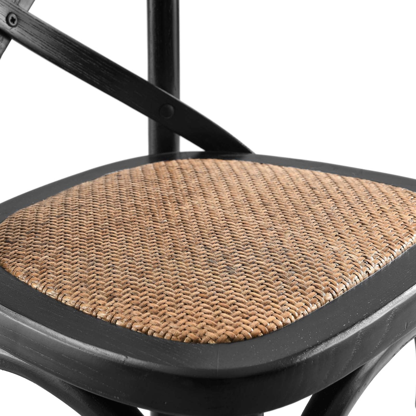 Gear Counter Stool - Modern Farmhouse Design with Sturdy Elm Wood and X-Brace Back for Enhanced Comfort in Black
