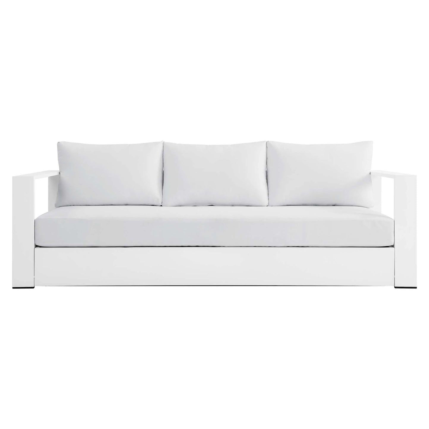 Tahoe Outdoor Patio Powder-Coated Aluminum Sofa in Gray Charcoal