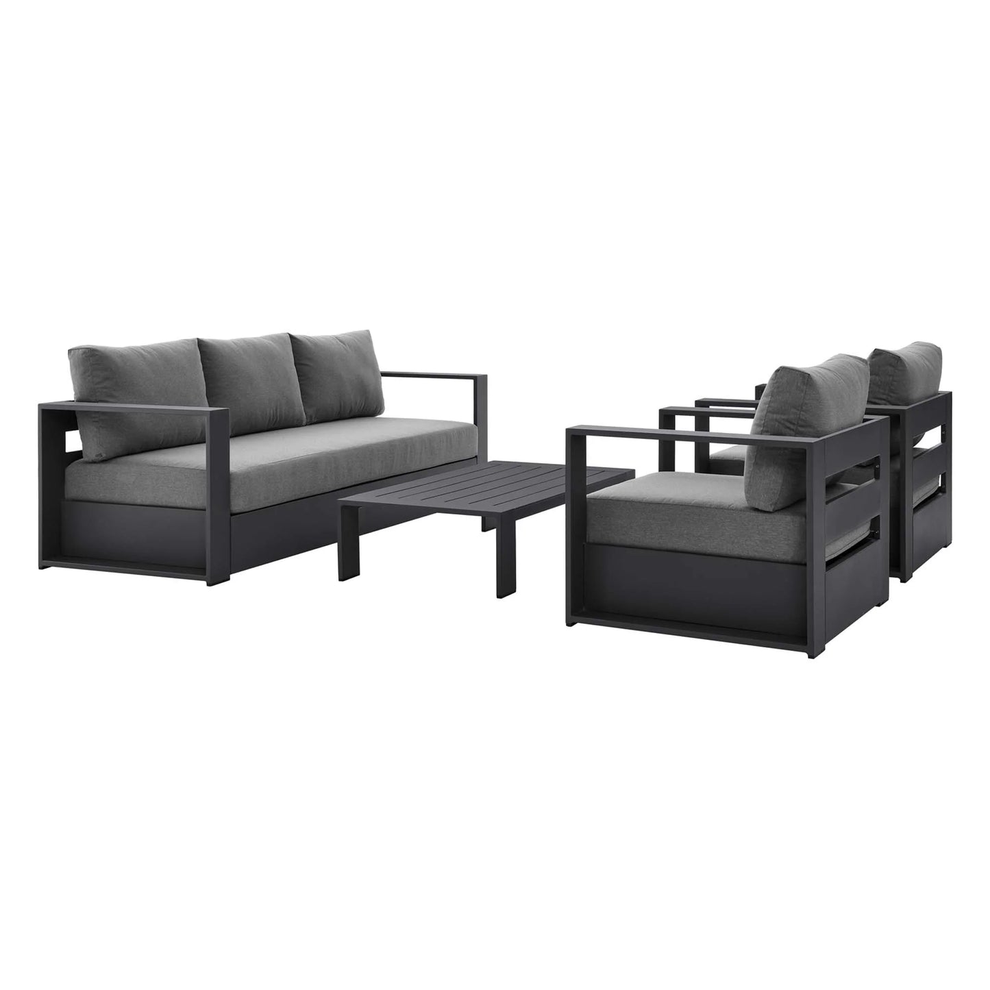 Tahoe 4-Piece Outdoor Patio Set – Weather-Resistant Aluminum with Modern Comfort