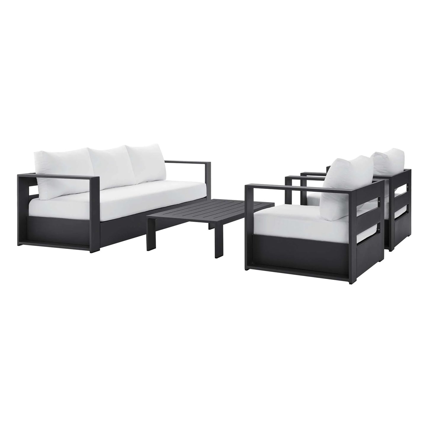 Tahoe 4-Piece Outdoor Patio Set – Weather-Resistant Aluminum with Modern Comfort