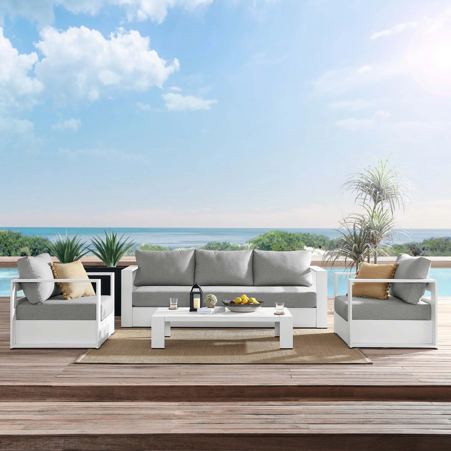 Tahoe 4-Piece Outdoor Patio Set – Weather-Resistant Aluminum with Modern Comfort