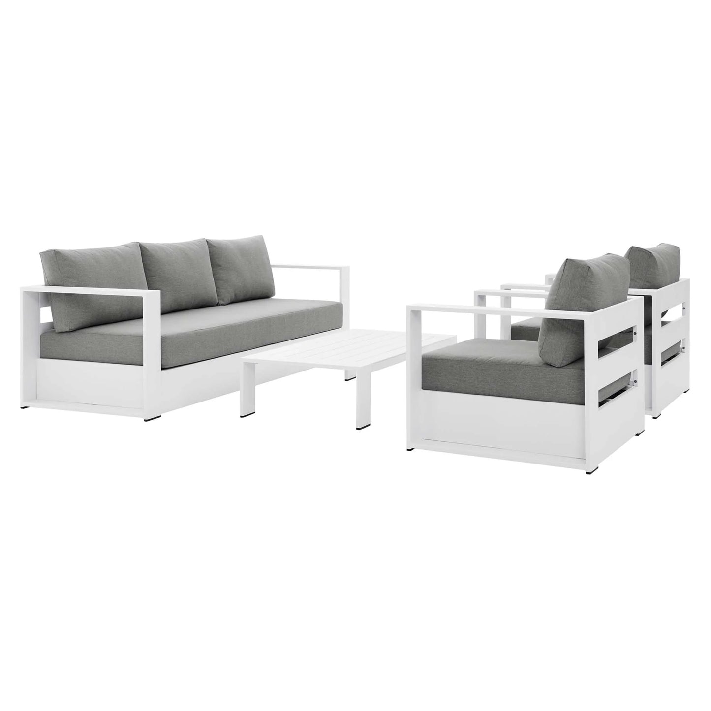 Tahoe 4-Piece Outdoor Patio Set – Weather-Resistant Aluminum with Modern Comfort