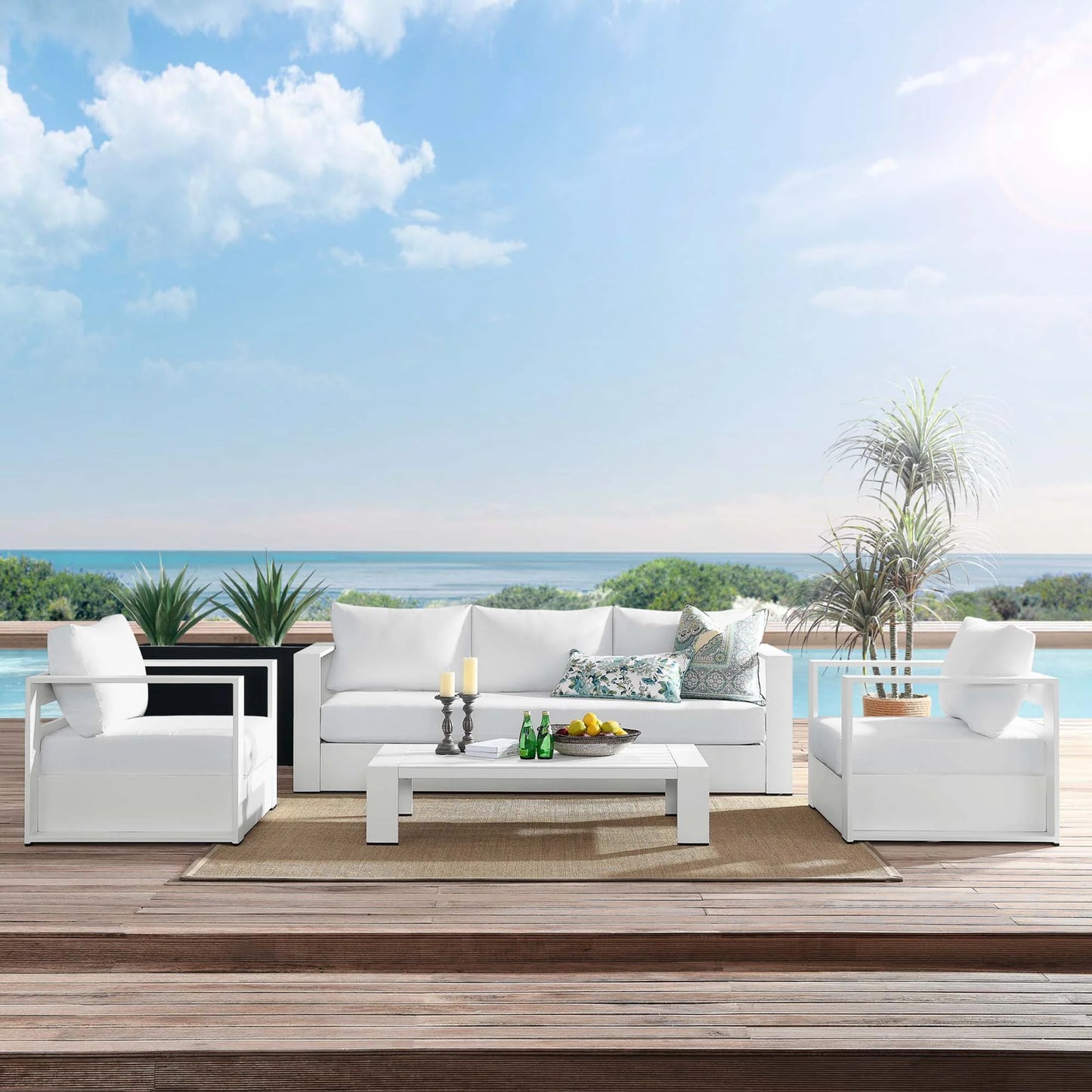 Tahoe 4-Piece Outdoor Patio Set – Weather-Resistant Aluminum with Modern Comfort
