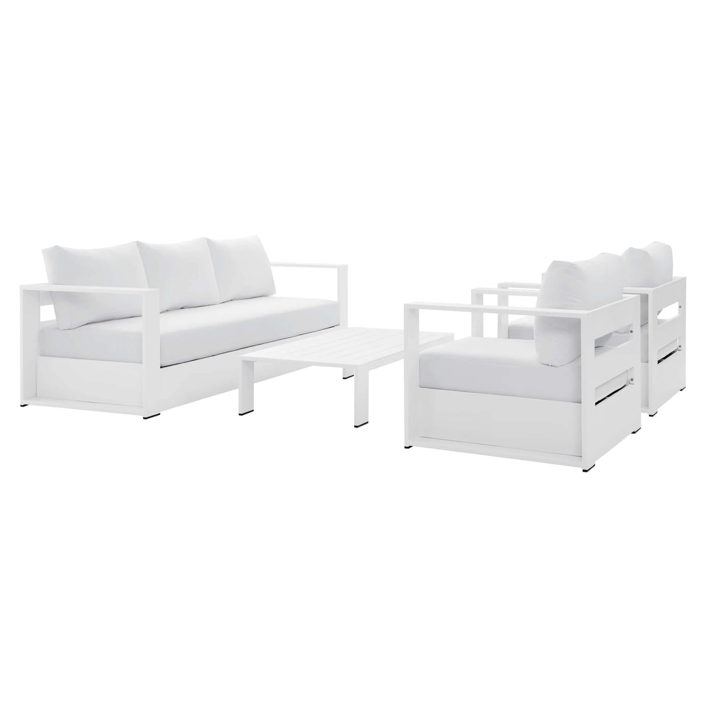 Tahoe 4-Piece Outdoor Patio Set – Weather-Resistant Aluminum with Modern Comfort