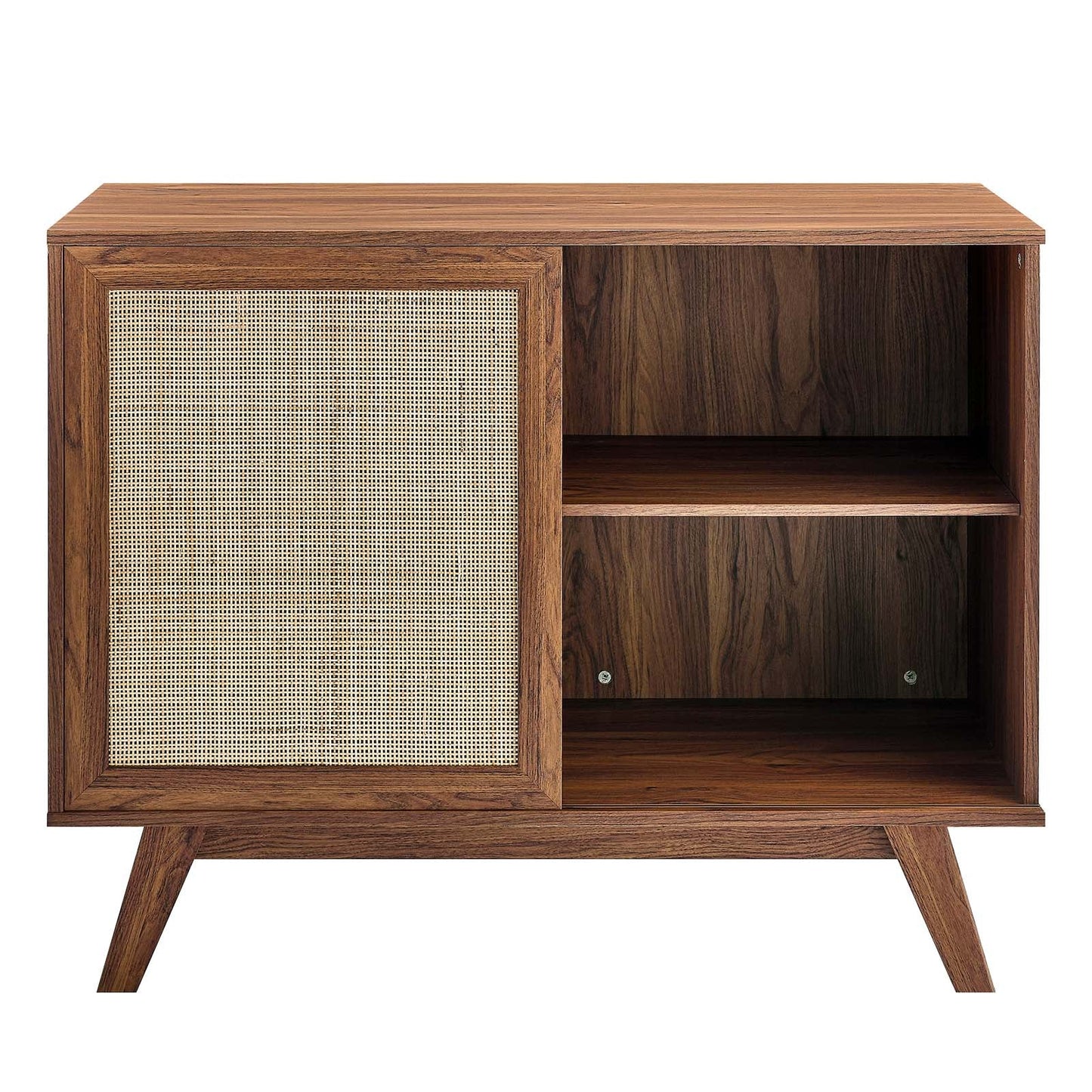Soma 40" Modern Accent Cabinet with Rattan Weave Doors, Storage Drawers, and Chic Design