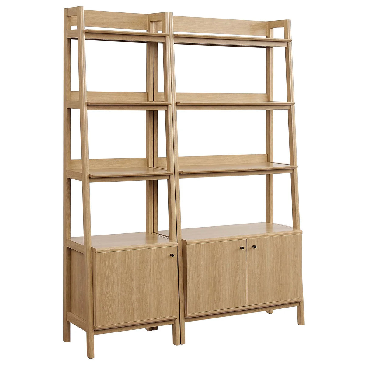 Bixby Wood Bookshelves with Three Open Shelves