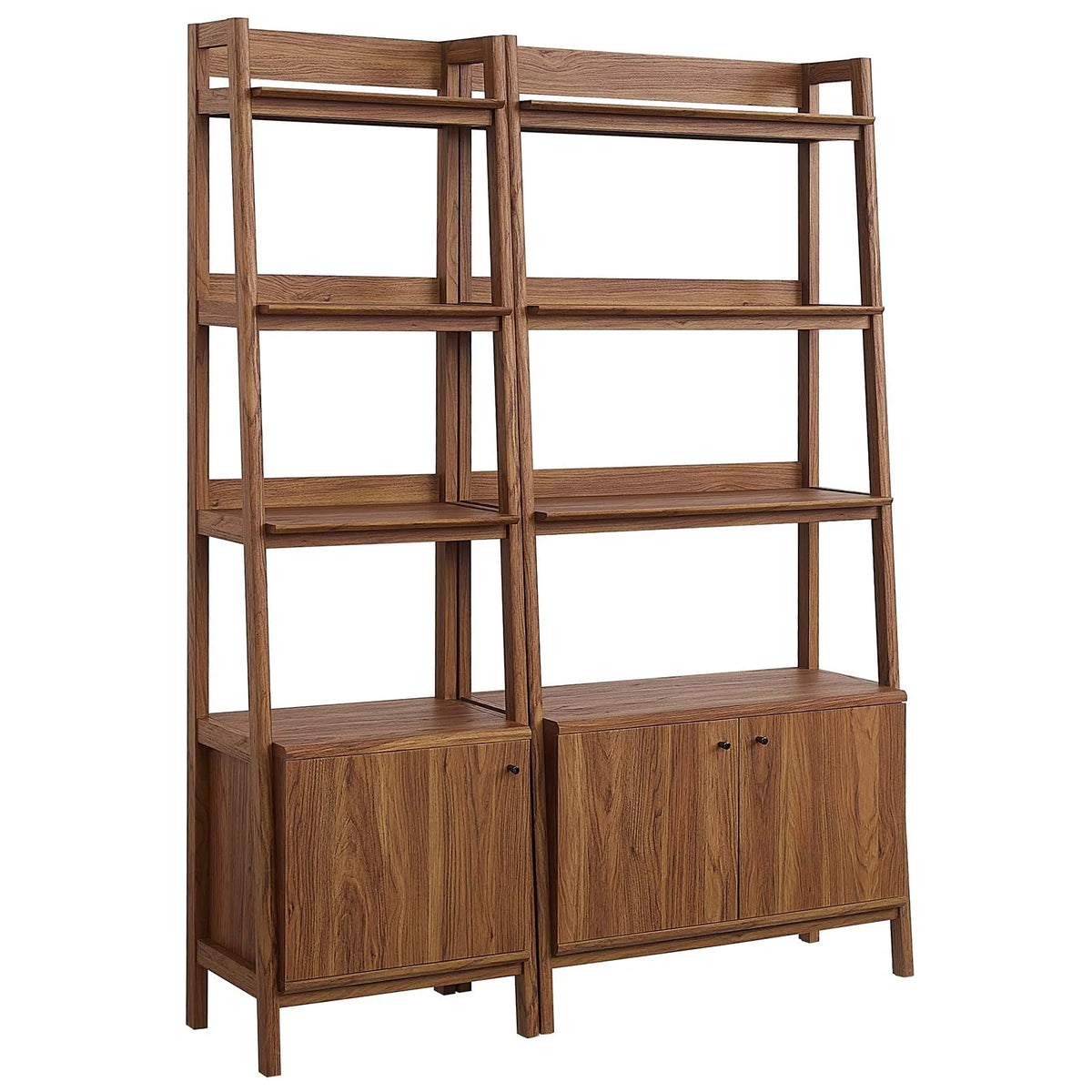 Bixby Wood Bookshelves with Three Open Shelves