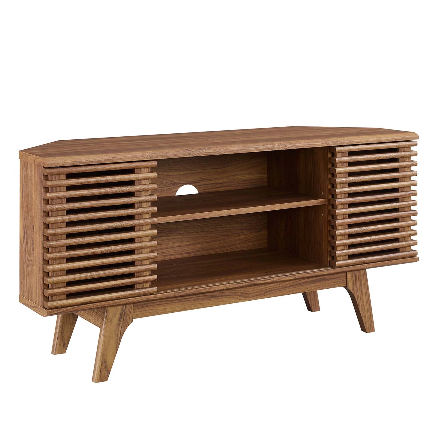 Render 46" Corner TV Stand - Space-Saving Modern TV Console for Compact Living Rooms