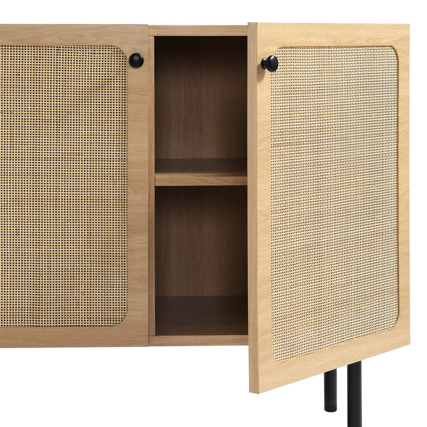 Chaucer Accent Cabinet - Chic Rattan Storage Solution for Living Room, Entryway, or Home Office