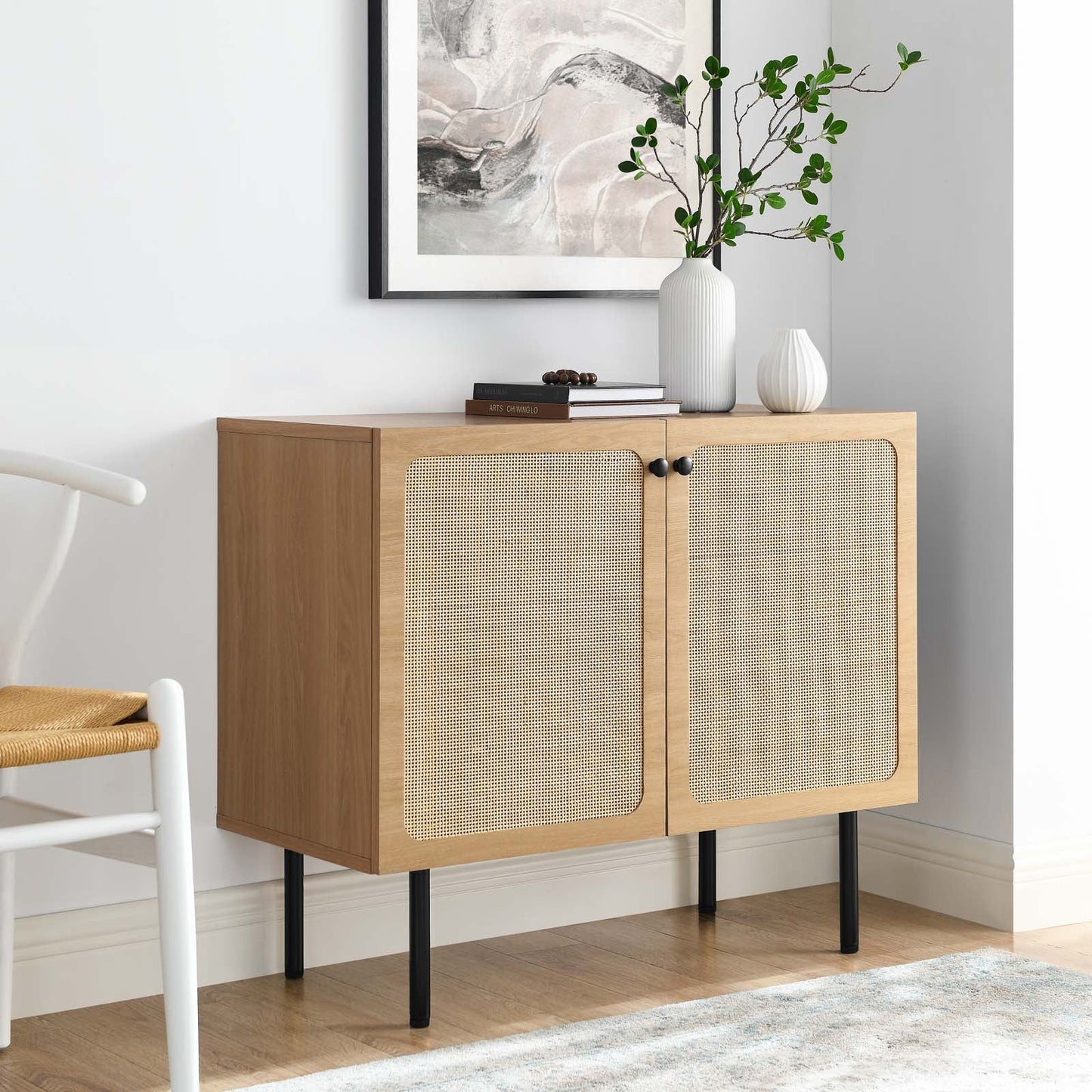 Chaucer Accent Cabinet β Chic Rattan Storage for Living Room, Entryway & Home Office