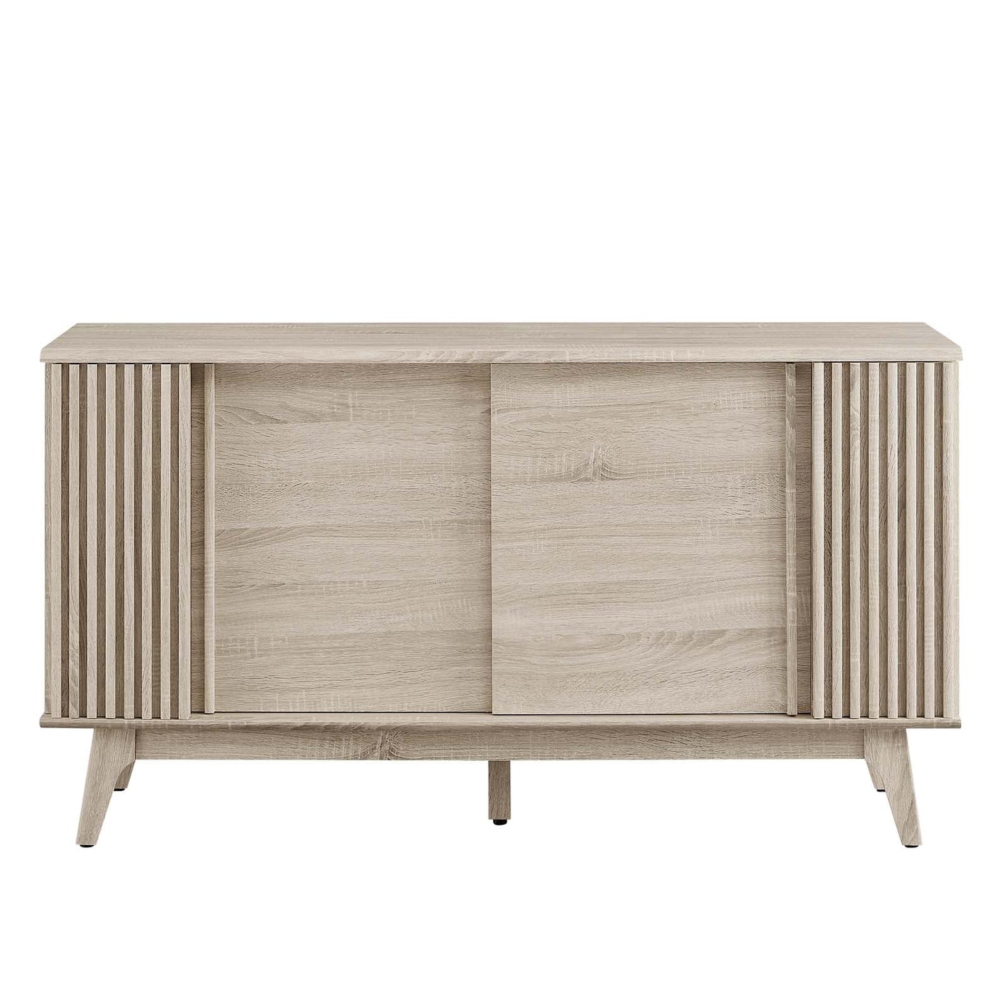 Eudora Sideboard - Elegant Mid-Century Storage Solution with Sliding Doors for Home Essentials in Oak