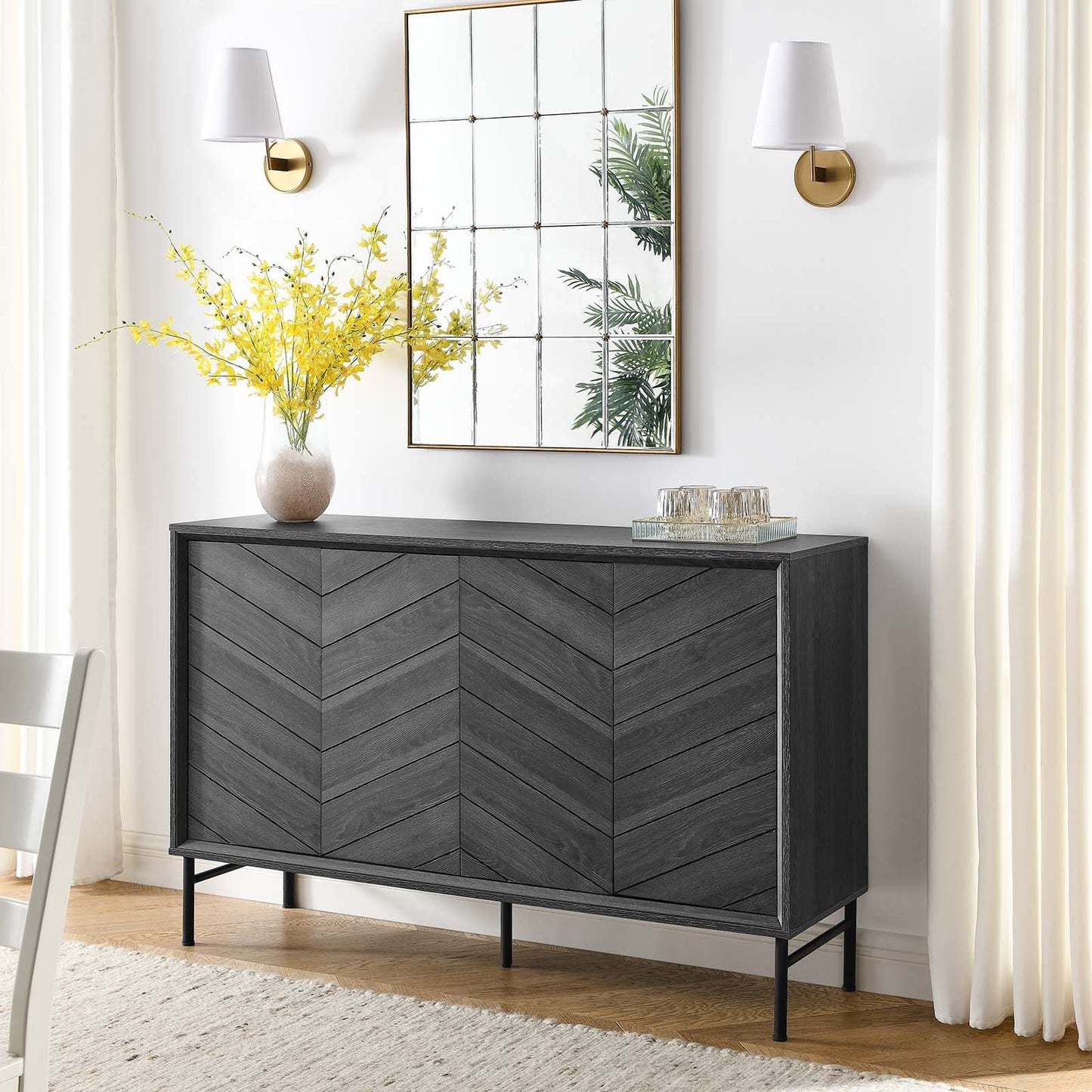 Harper Chevron Sideboard in Walnut