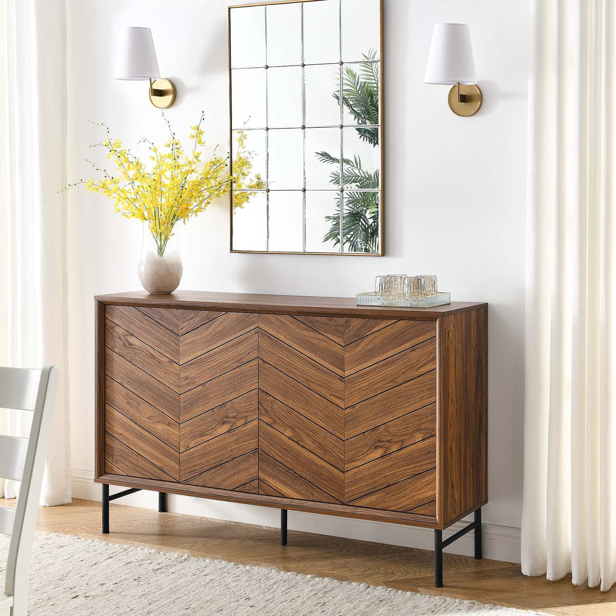 Harper Chevron Sideboard in Walnut