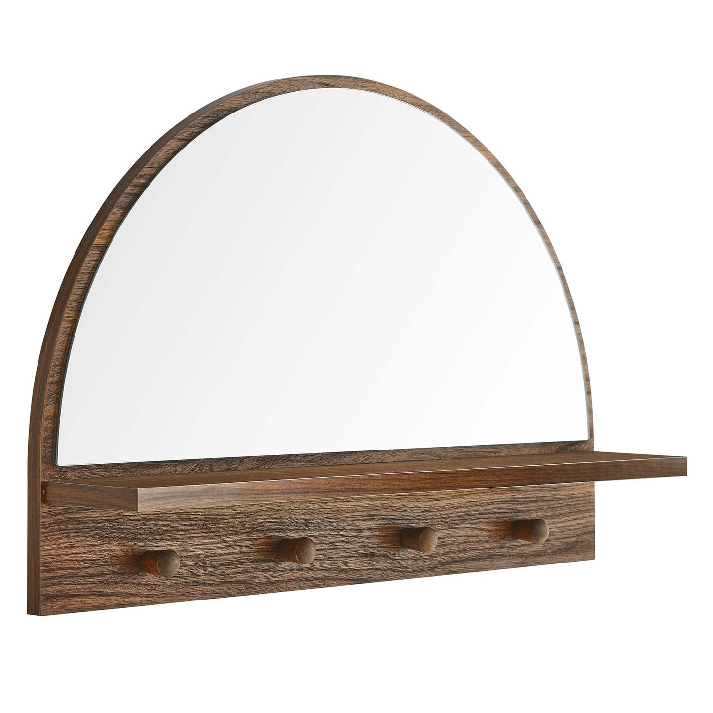 Moonbeam Arched Mirror - Modern Entryway Decor with Shelf, Pegs, and Elegant Design for Stylish Organization
