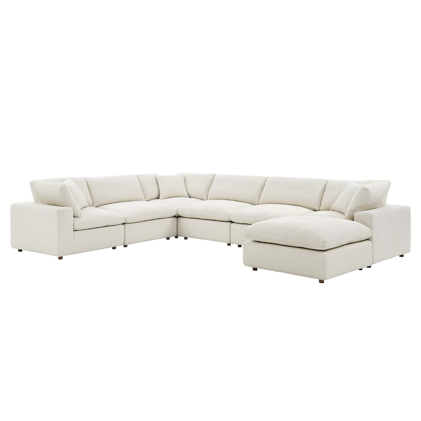Commix 7-Piece Down Filled Overstuffed Boucle Sectional Sofa – Cloud-Like Comfort Meets Cozy Couture