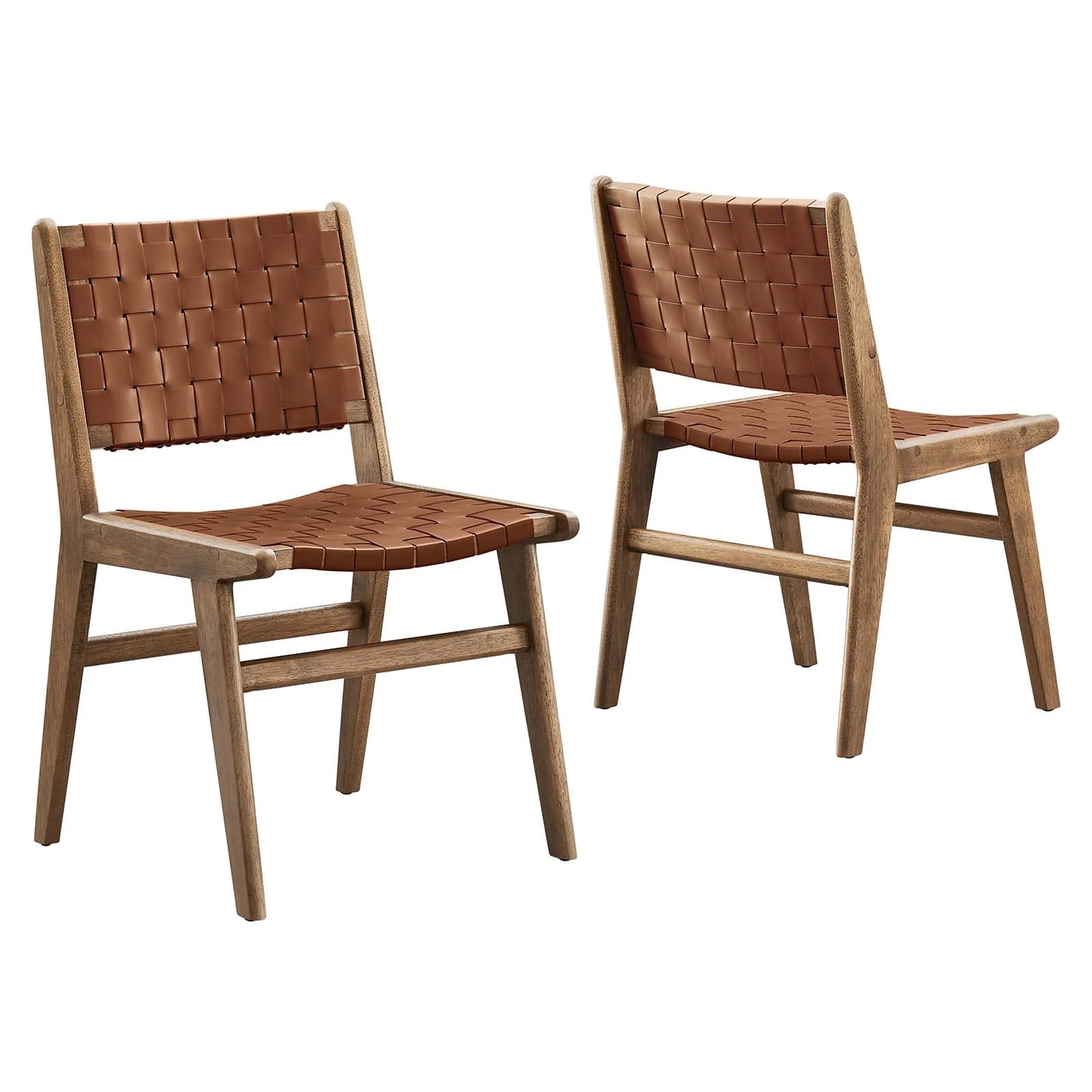 Saoirse Faux Leather Wood Dining Side Chair Set of 2 - Modern Comfort and Style for Your Dining Area